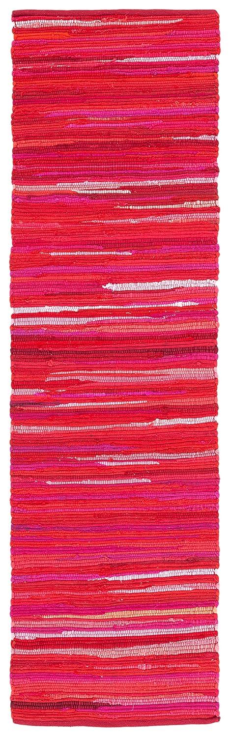 Rag Rug RAR130 Hand Woven Indoor Runner Rug - Red/Multi - 2'3"x6' - Safavieh.