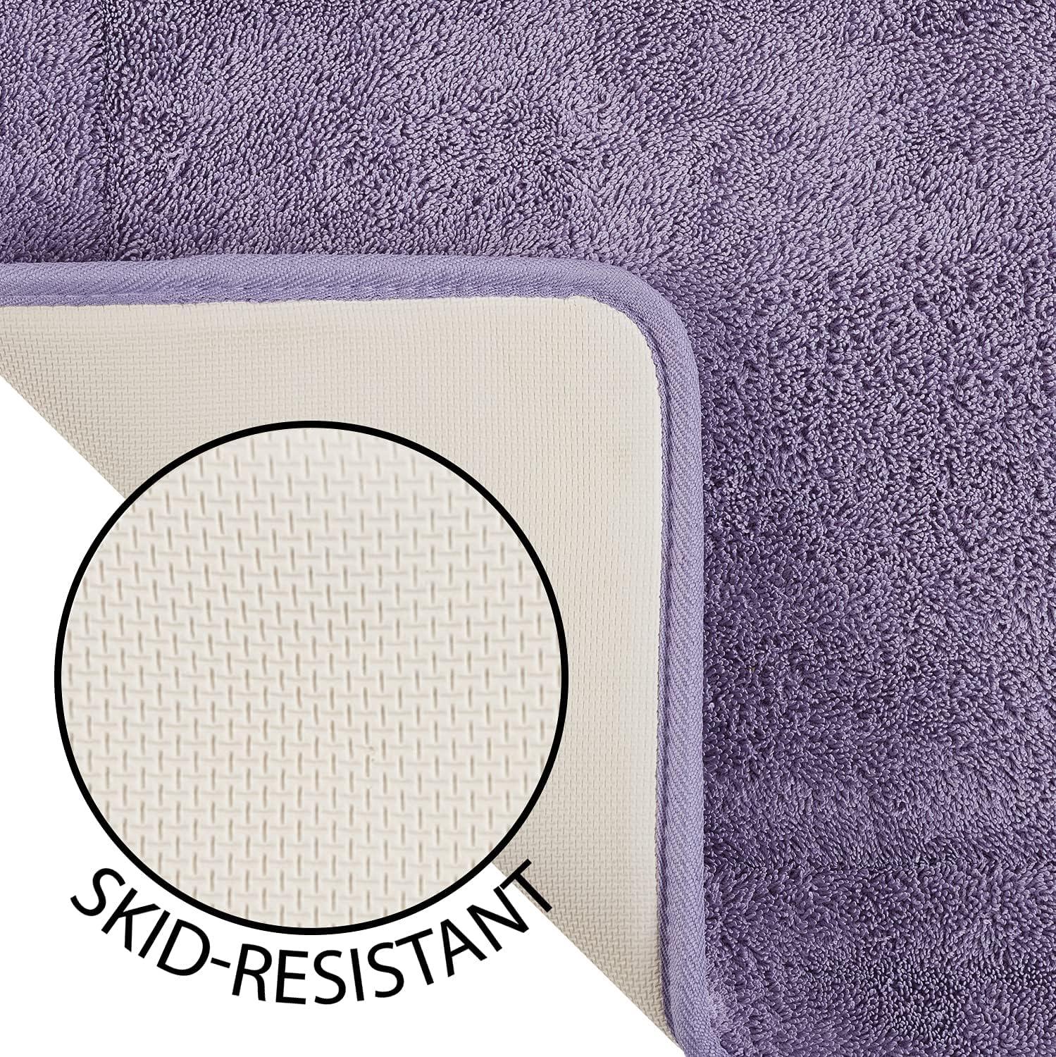 Wisteria Purple Memory Foam Terry Bath Mat 17x24