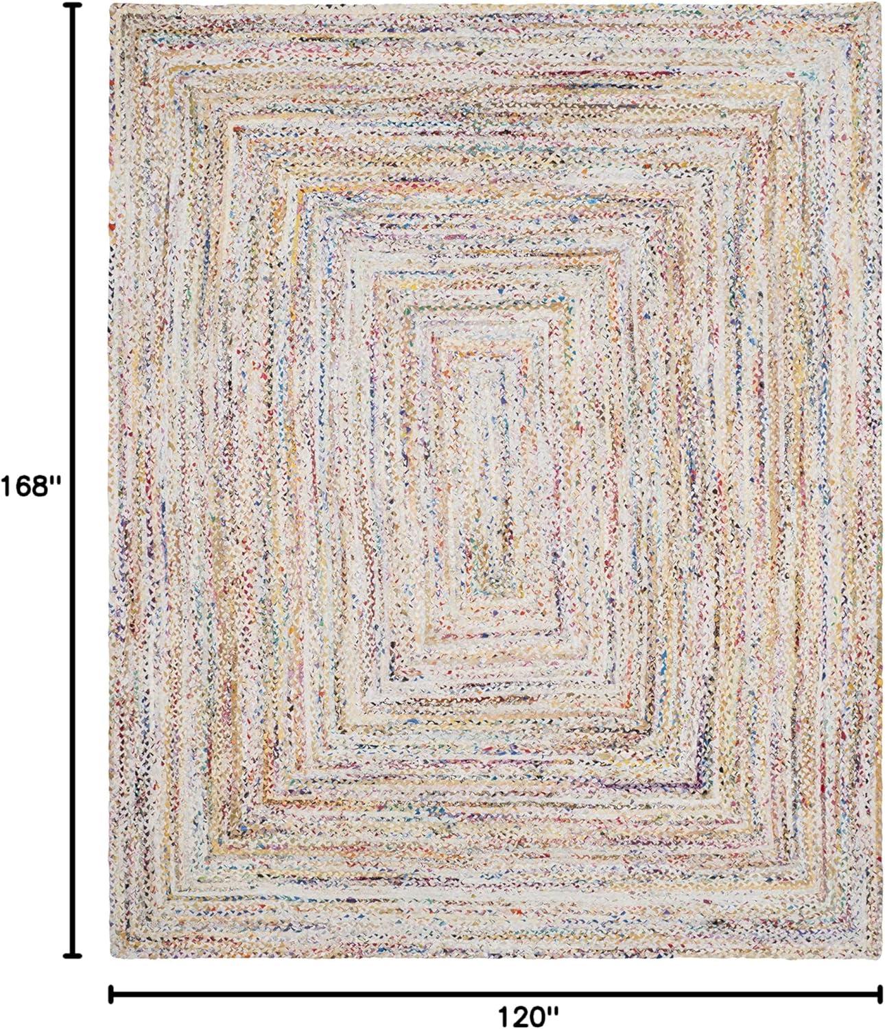 Braided BRD210 Hand Woven Area Rug - Ivory/Multi - 10'x14' - Safavieh.