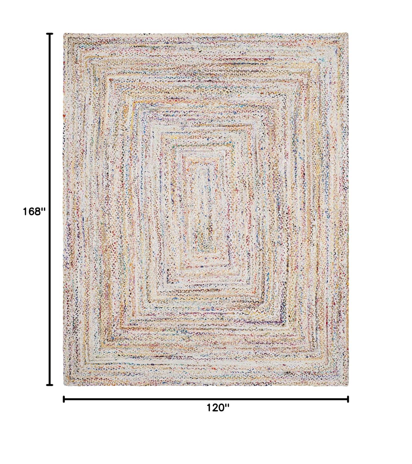 Braided BRD210 Hand Woven Area Rug - Ivory/Multi - 10'x14' - Safavieh.