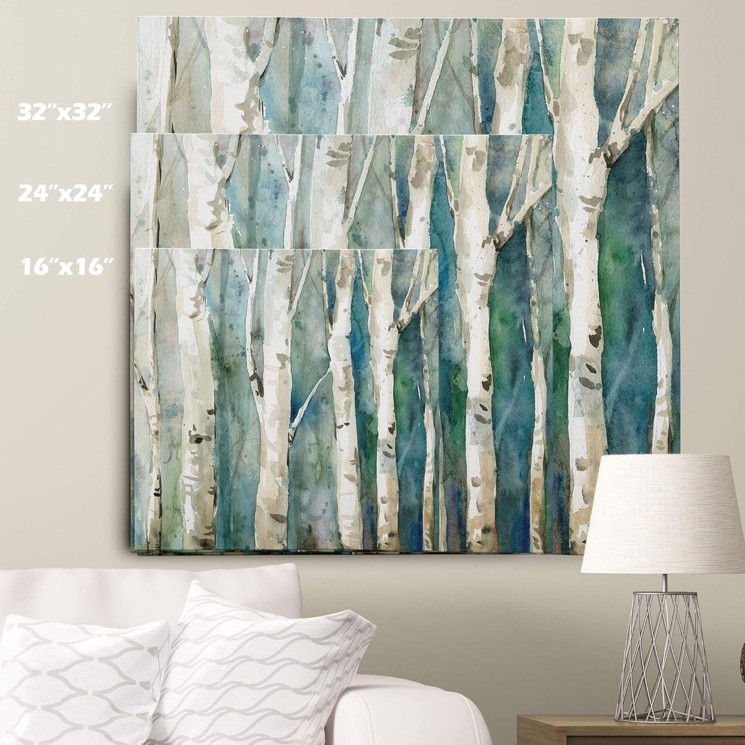 River Birch Abstract Canvas Wall Art, 24x24