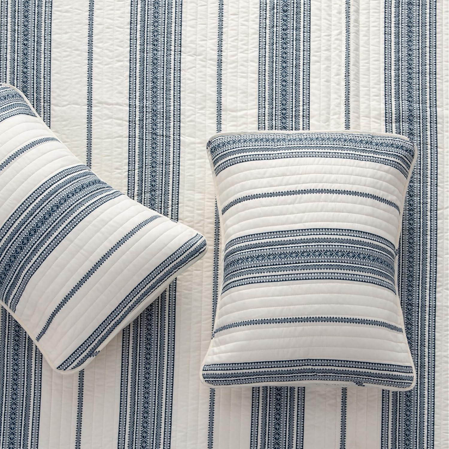 Striped Farmhouse Reversible Quilt Set with Shams