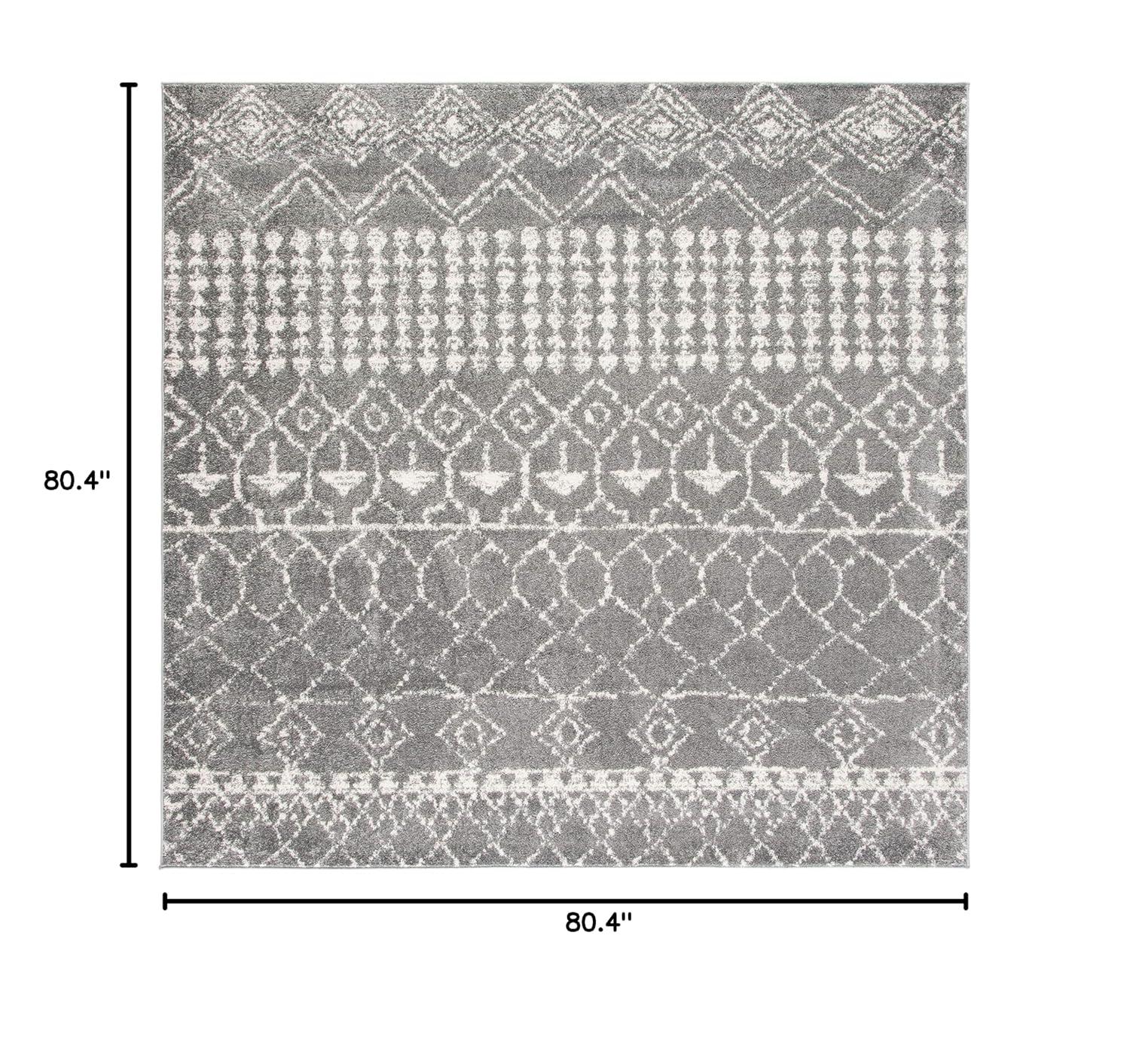 Tulum TUL229 Power Loomed Area Rug - Grey/Ivory - 6'7"x6'7" - Safavieh.