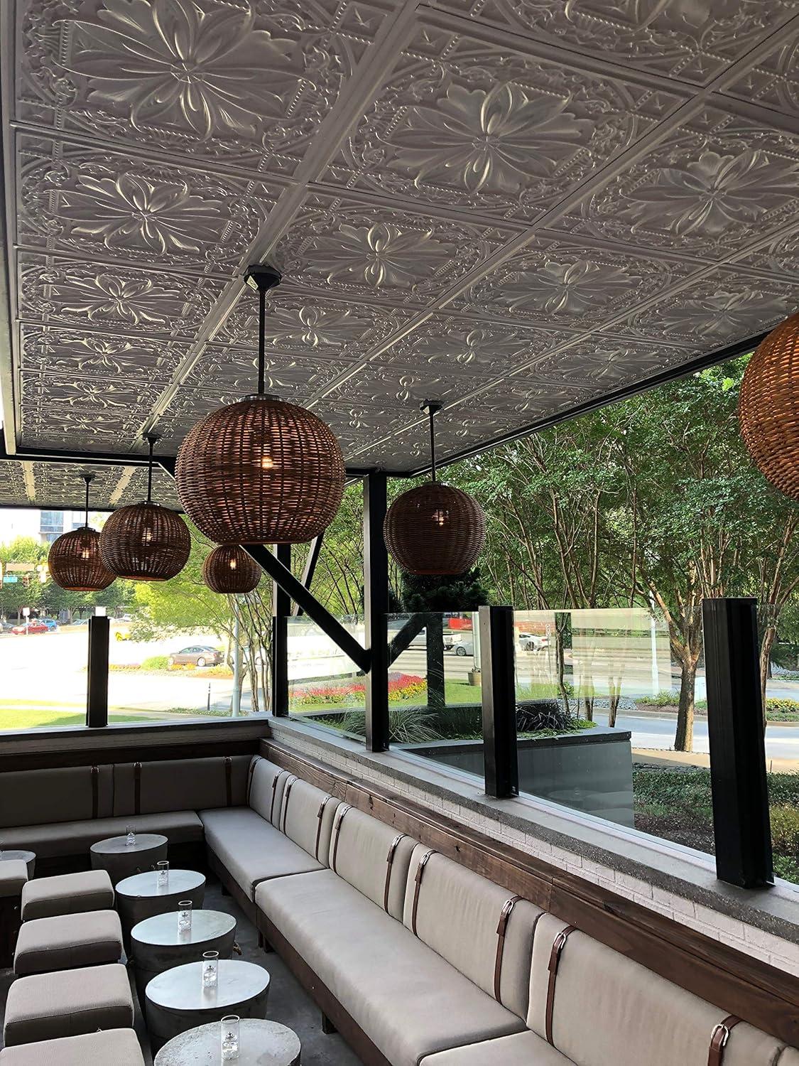 FromPlainToBeautifulInHours Milan 24'' L x 24'' W Textured PVC Drop-In & Glue Up Ceiling Tile Ceiling Tile (Set of 25)