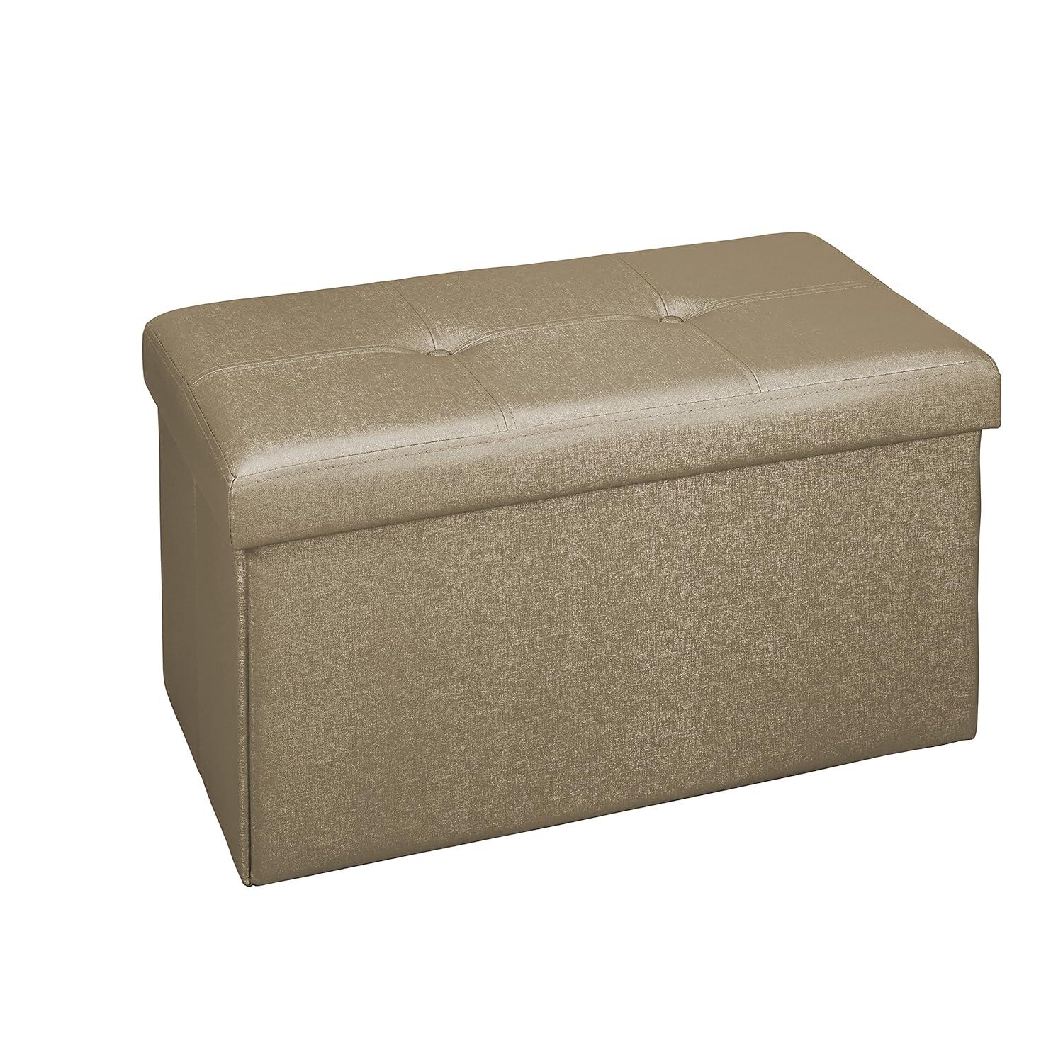 Simplify Luxora Faux Leather Ottoman