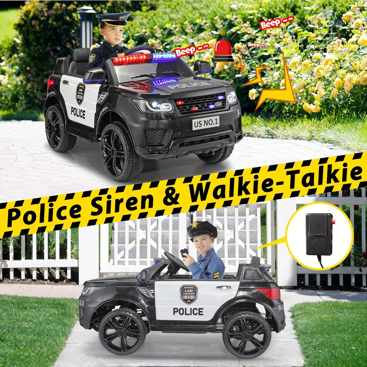 Allied Plush Inc 12V Kids Ride on Car, Electric Police Cars with Remote Control