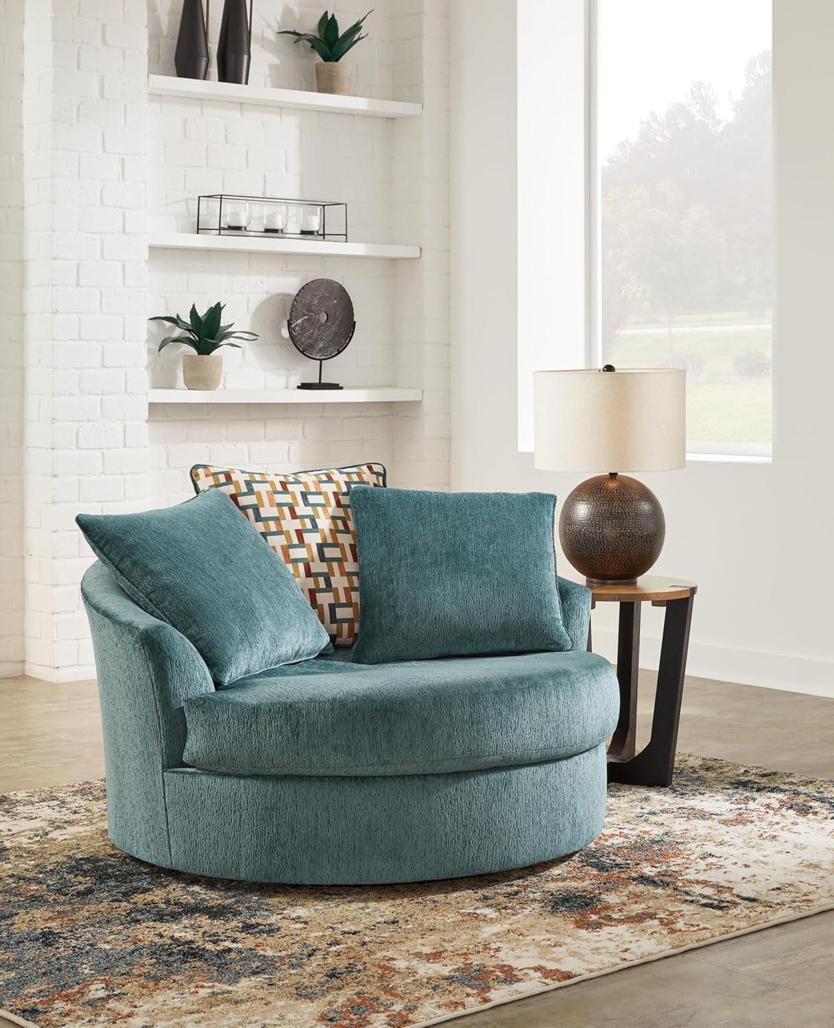 Ashley Furniture Laylabrook Blue Oversized Swivel Accent Chair