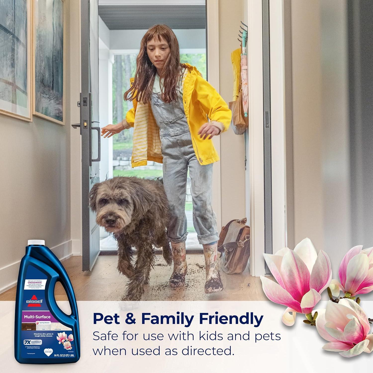 BISSELL 64 oz. CrossWave & SpinWave Multi-Surface Floor Cleaning Formula – 17891: Carpet & Tile Cleaner Solution