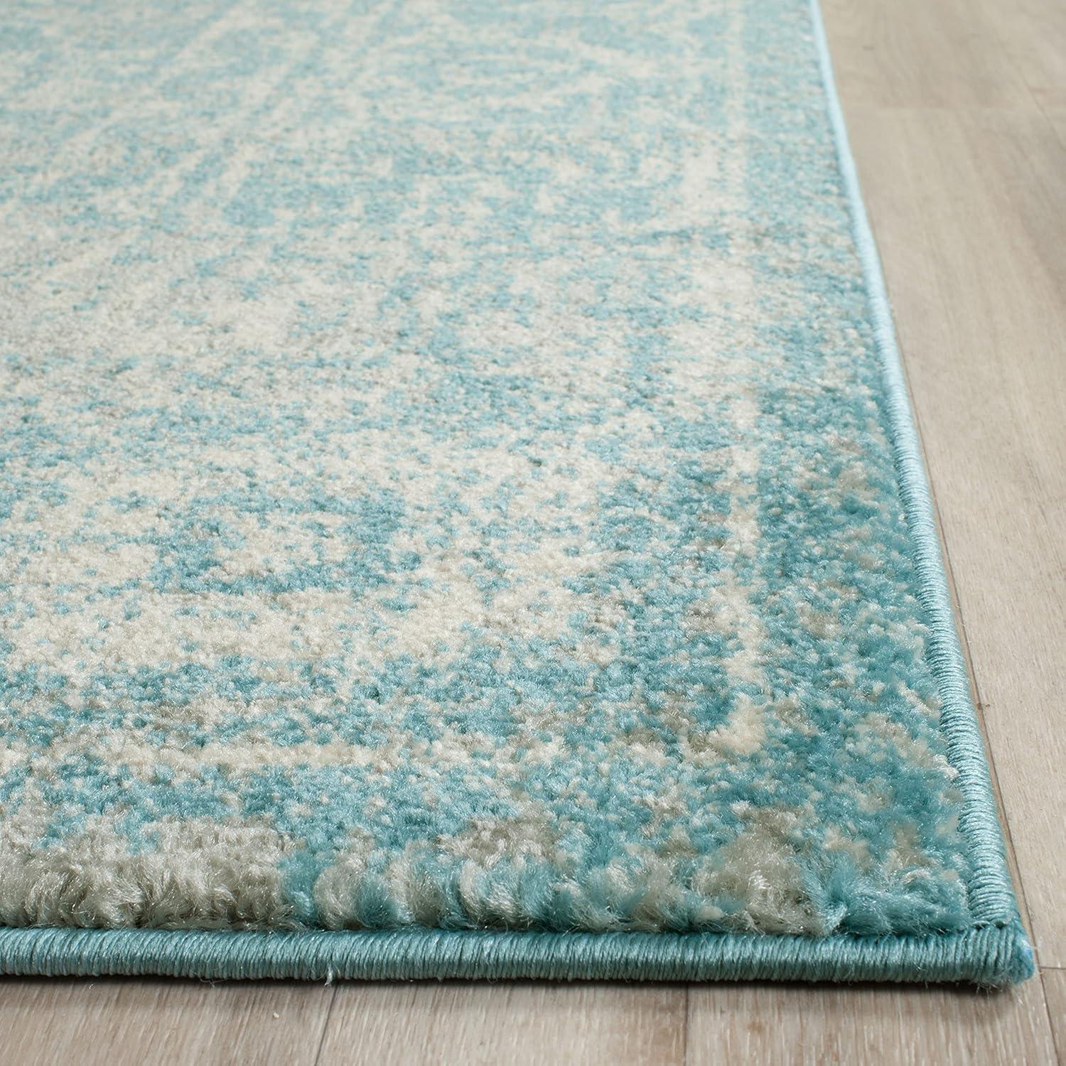 Evoke EVK270 Power Loomed Area Rug Light Blue / Ivory 4' X 6' - Safavieh.