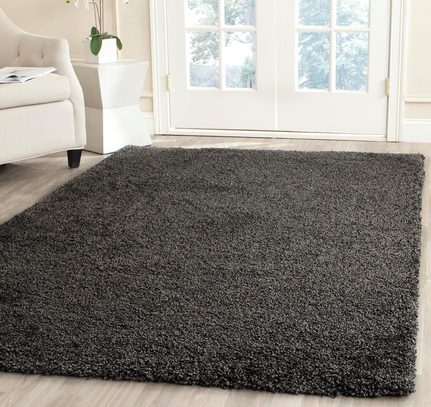 Milan Shag SG180 Power Loomed Indoor Area Rug - Dark Grey - 5'1"x8' - Safavieh