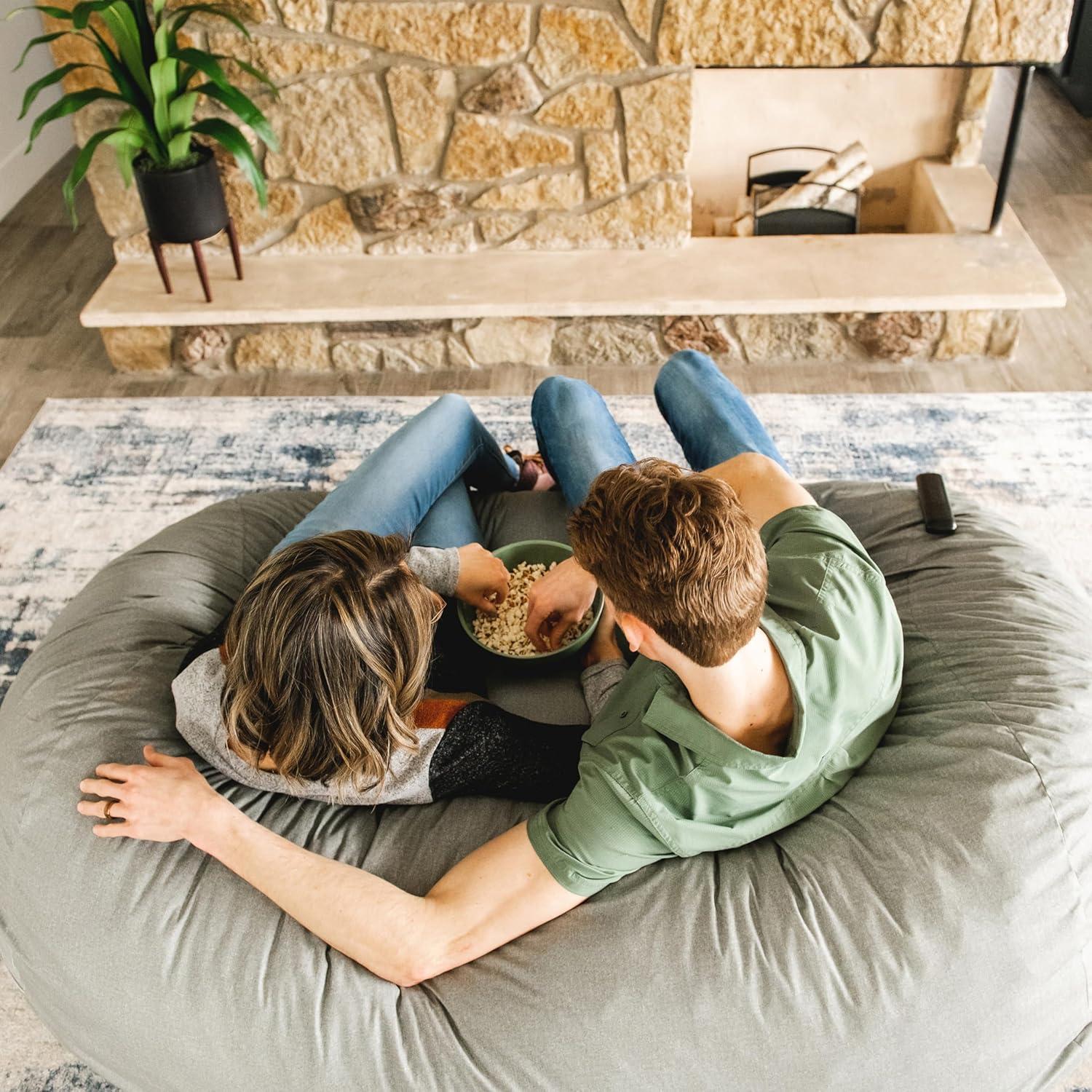 Big Joe Extra Large Memory Foam Bean Bag Sofa with Soft Removable Cover