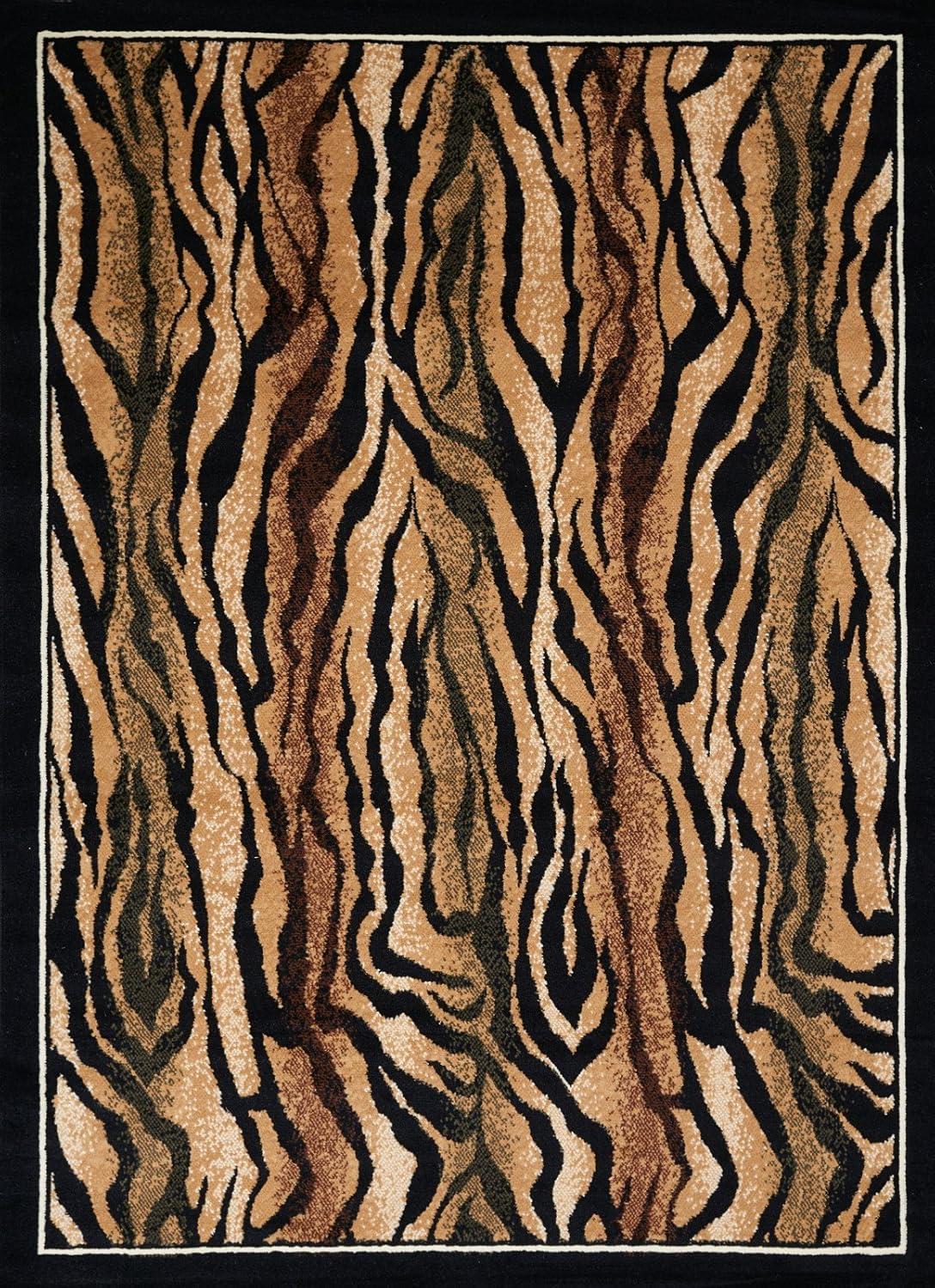 Legends Safari Skin 5'3" x 7'2" Rectangular Area Rug in Black