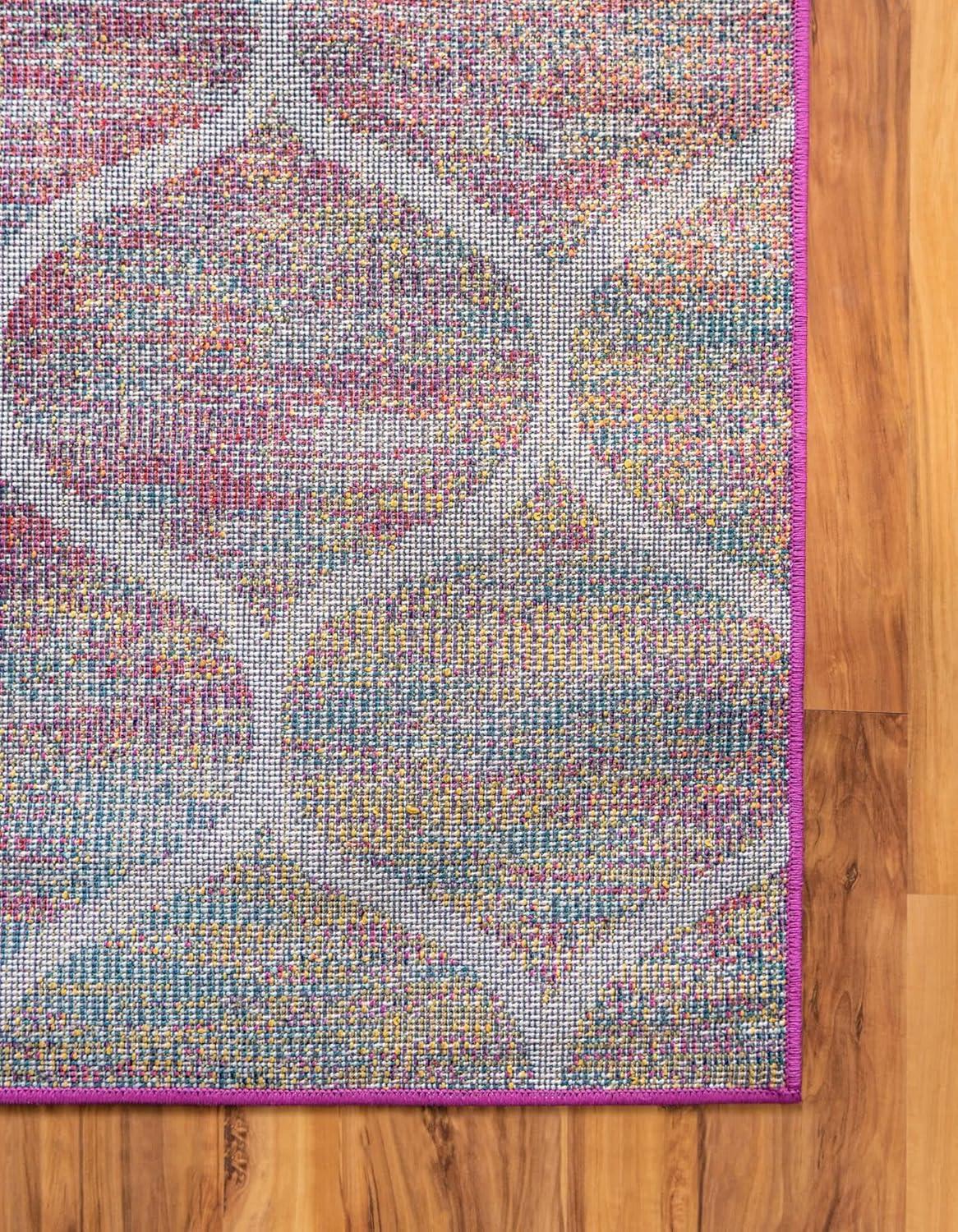 Unique Loom 3' 0 x 3' 0 Trellis Frieze Rounded Multi Area Rug