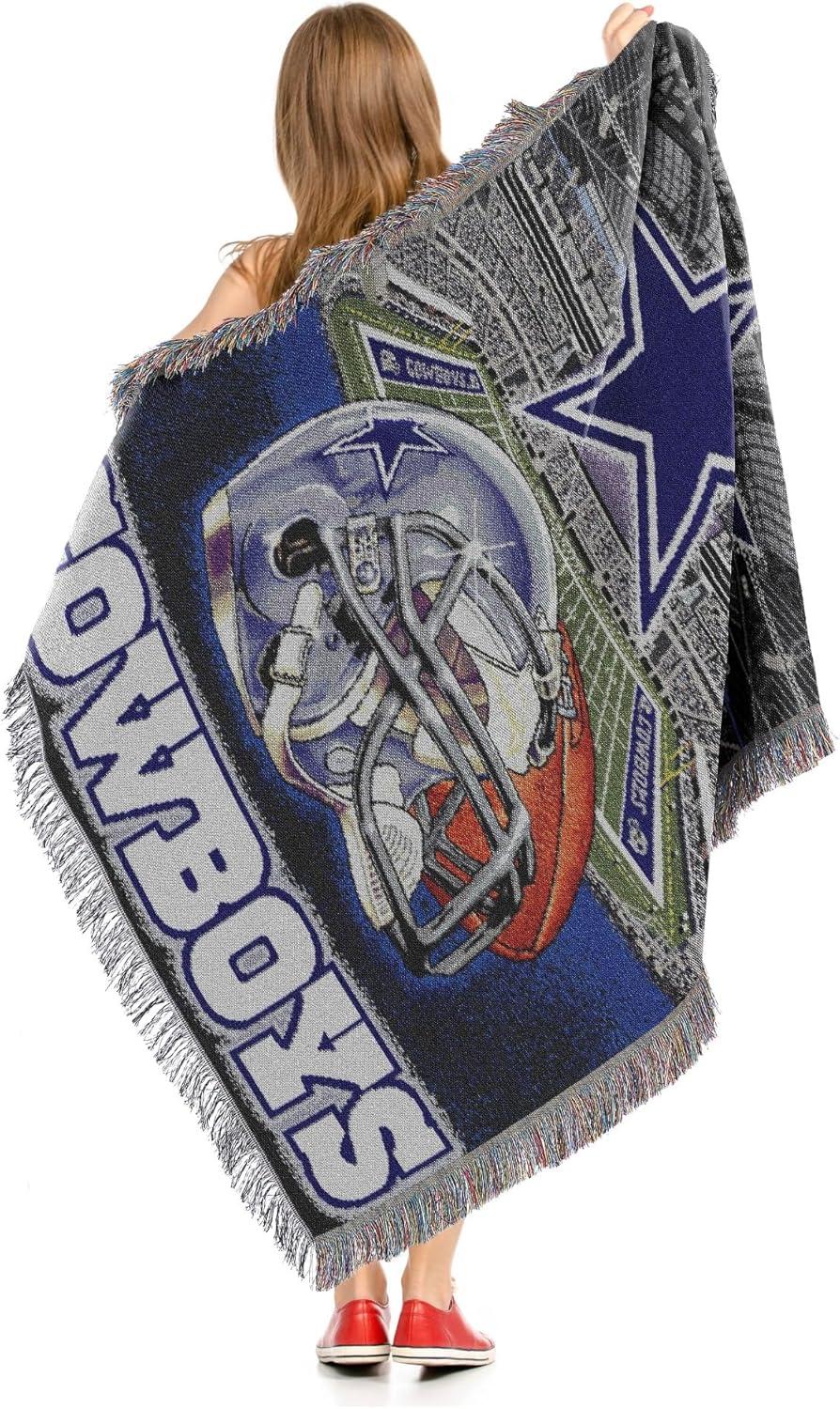Northwest NFL Dallas Cowboys Unisex-Adult Woven Tapestry Throw Blanket, 48" x 60", Home Field Advantage
