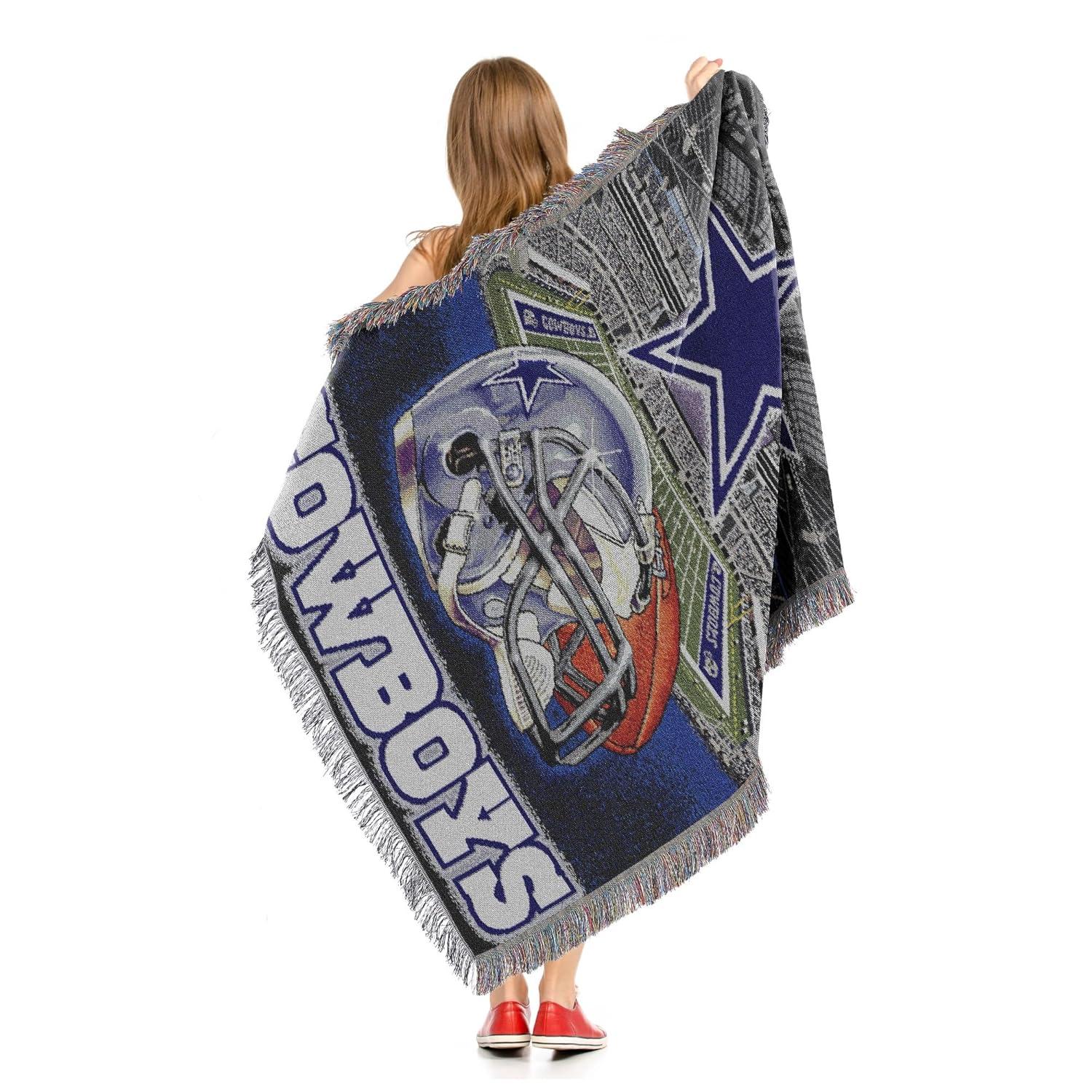 Northwest NFL Dallas Cowboys Unisex-Adult Woven Tapestry Throw Blanket, 48" x 60", Home Field Advantage