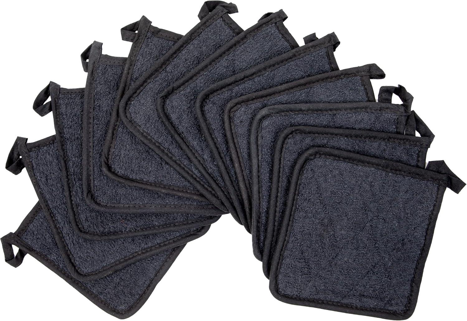 Arkwright Kitchen Potholders (12 Pack), Cotton, 7x7 in., Solid Color Options