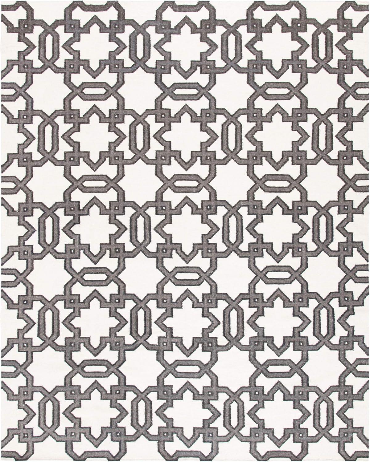 Amelah Handwoven Flatweave Wool Ivory/Gray Area Rug