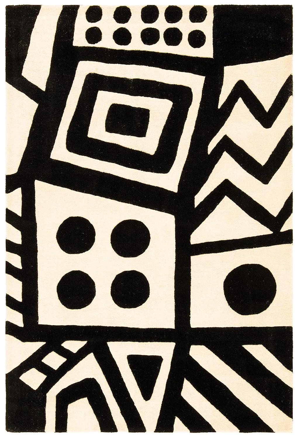 Fifth Avenue FTV124 Hand Tufted Area Rug - Ivory/Black - 3'x5' - Safavieh.