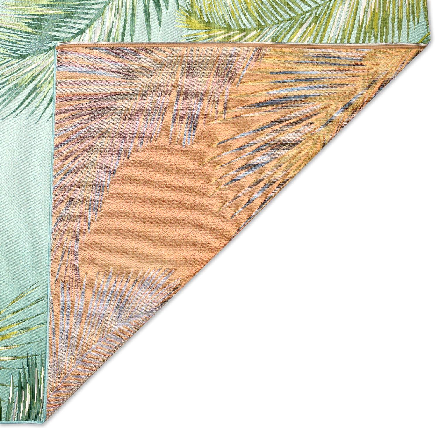 Liora Manne Marina Palm Border Indoor/Outdoor Rug Aqua 1'11" x 7'6"