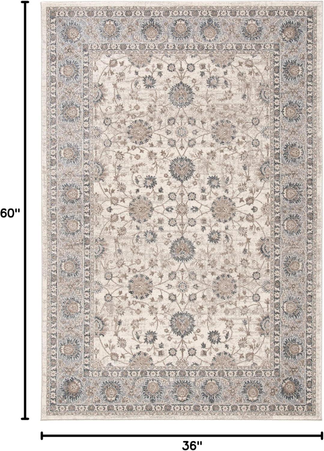 Sofia SOF330 Power Loomed Area Rug - Ivory/Grey - 3'x5' - Safavieh.