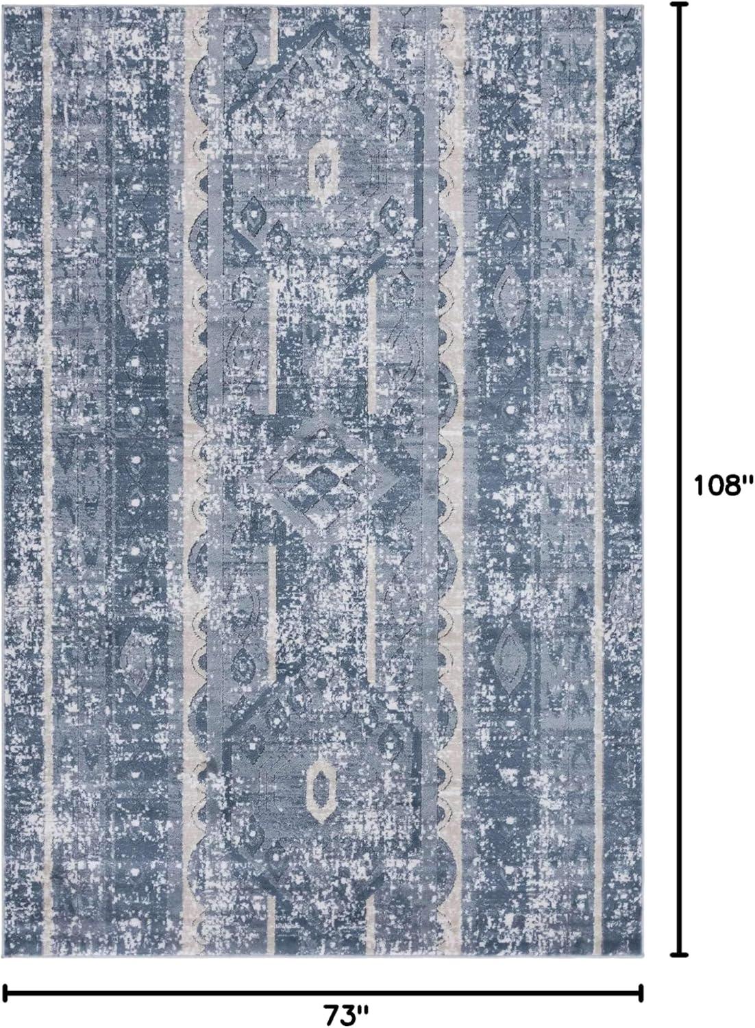 Unique Loom Portland Collection Area Rug - Depoe (6' 1" x 9' Rectangle Blue/Beige)