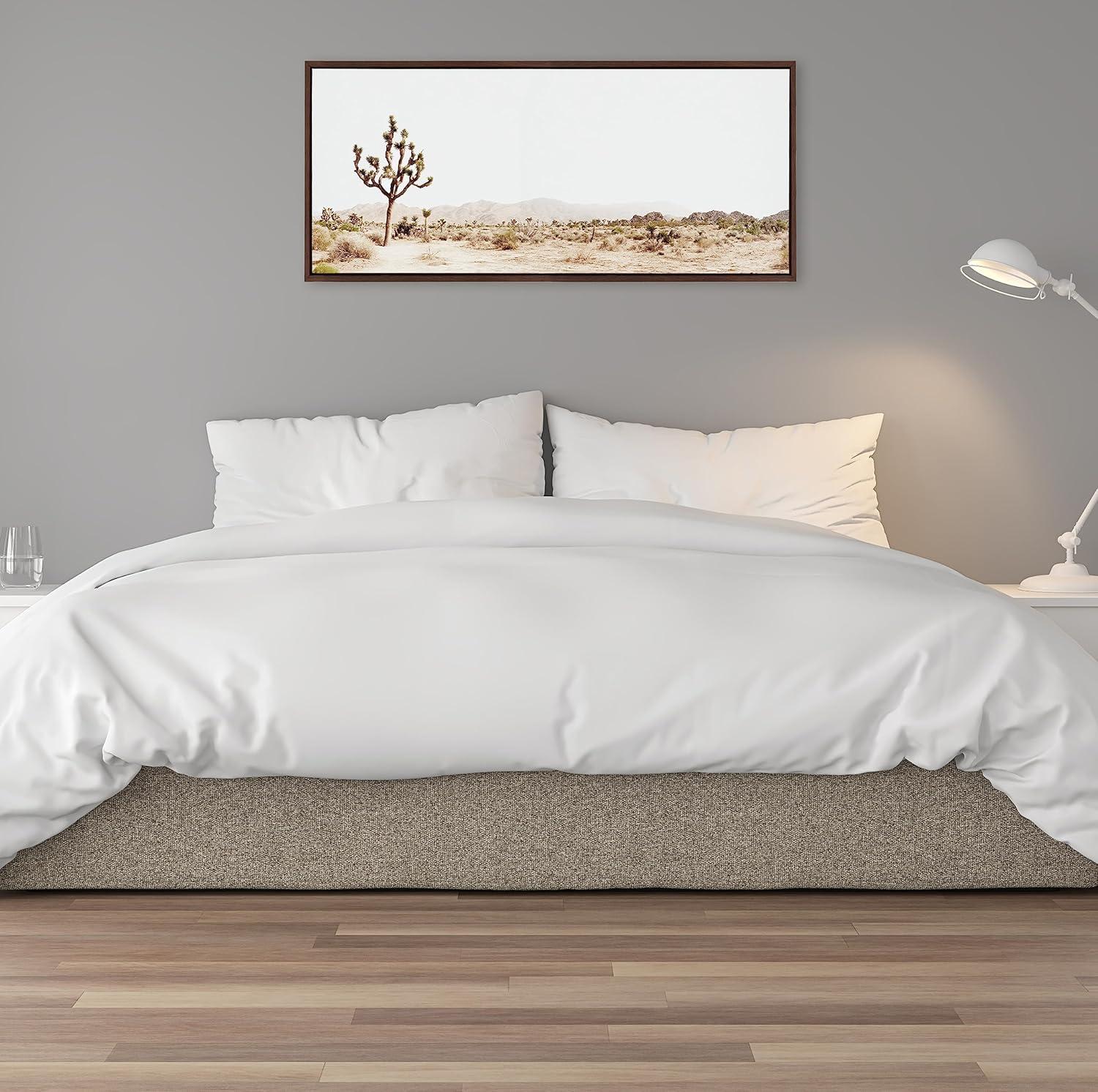 Lone Joshua Tree Brown Framed Canvas Landscape Art