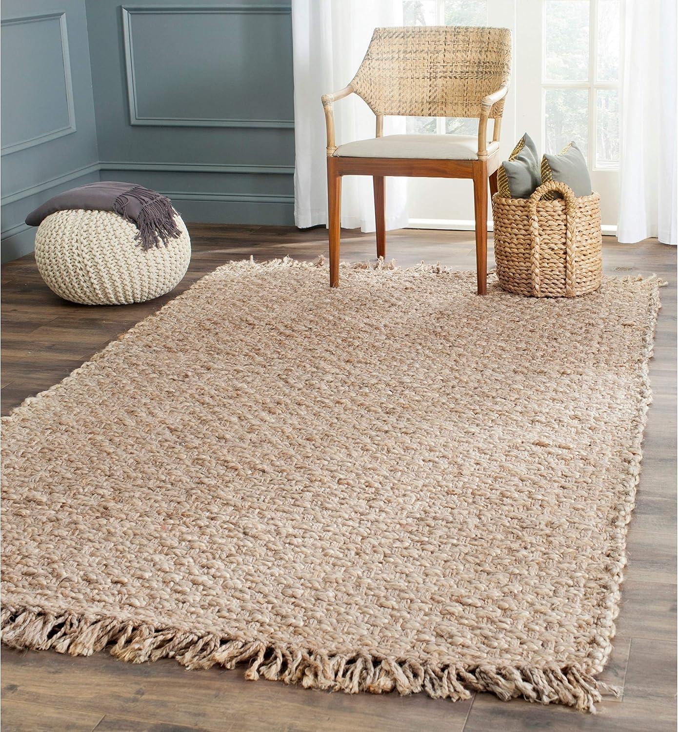 Ivory Handmade Jute Medium Pile Area Rug, 3' x 5'