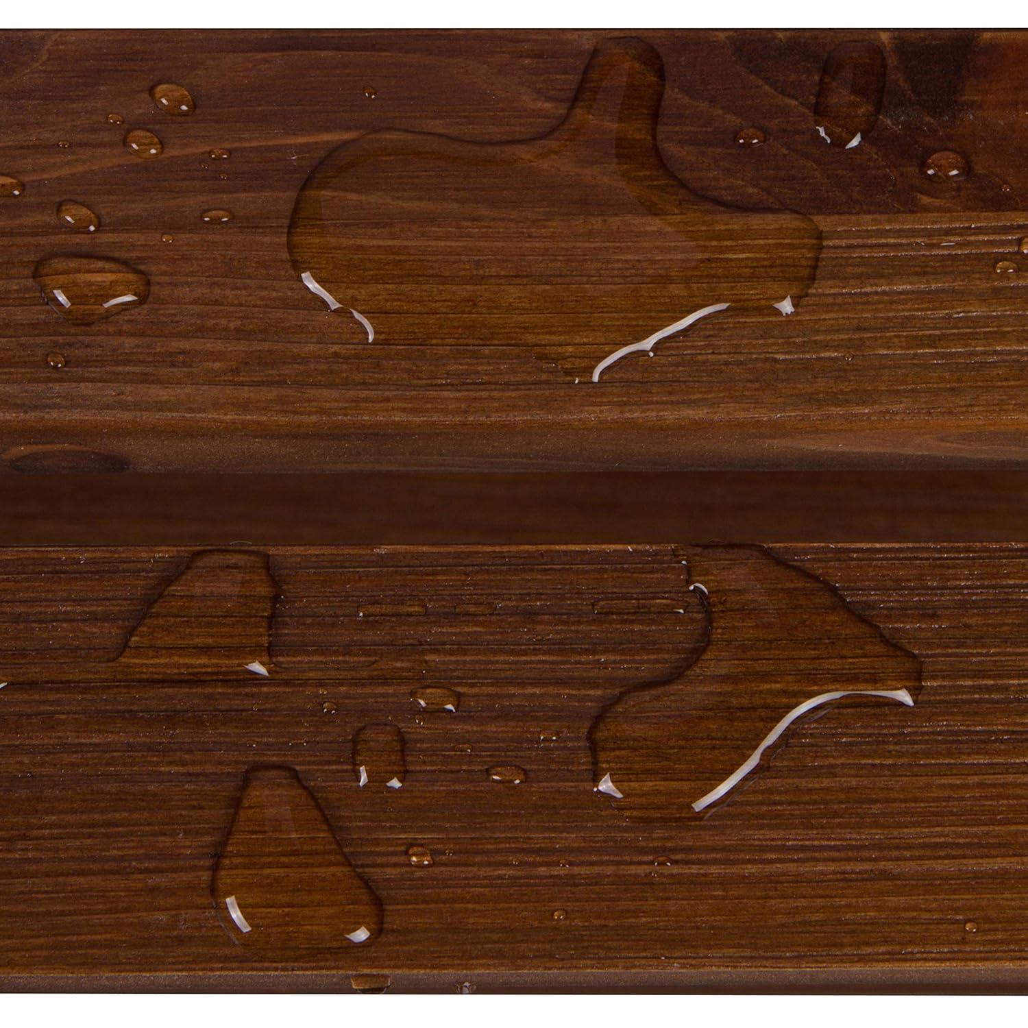 Shine Company Rectangular Traditional Wooden Indoor/Outdoor Side Table in Brown