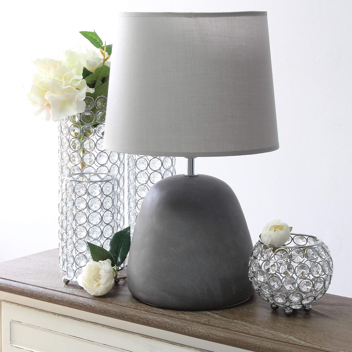 Round Concrete Table Lamp with Shade - Simple Designs