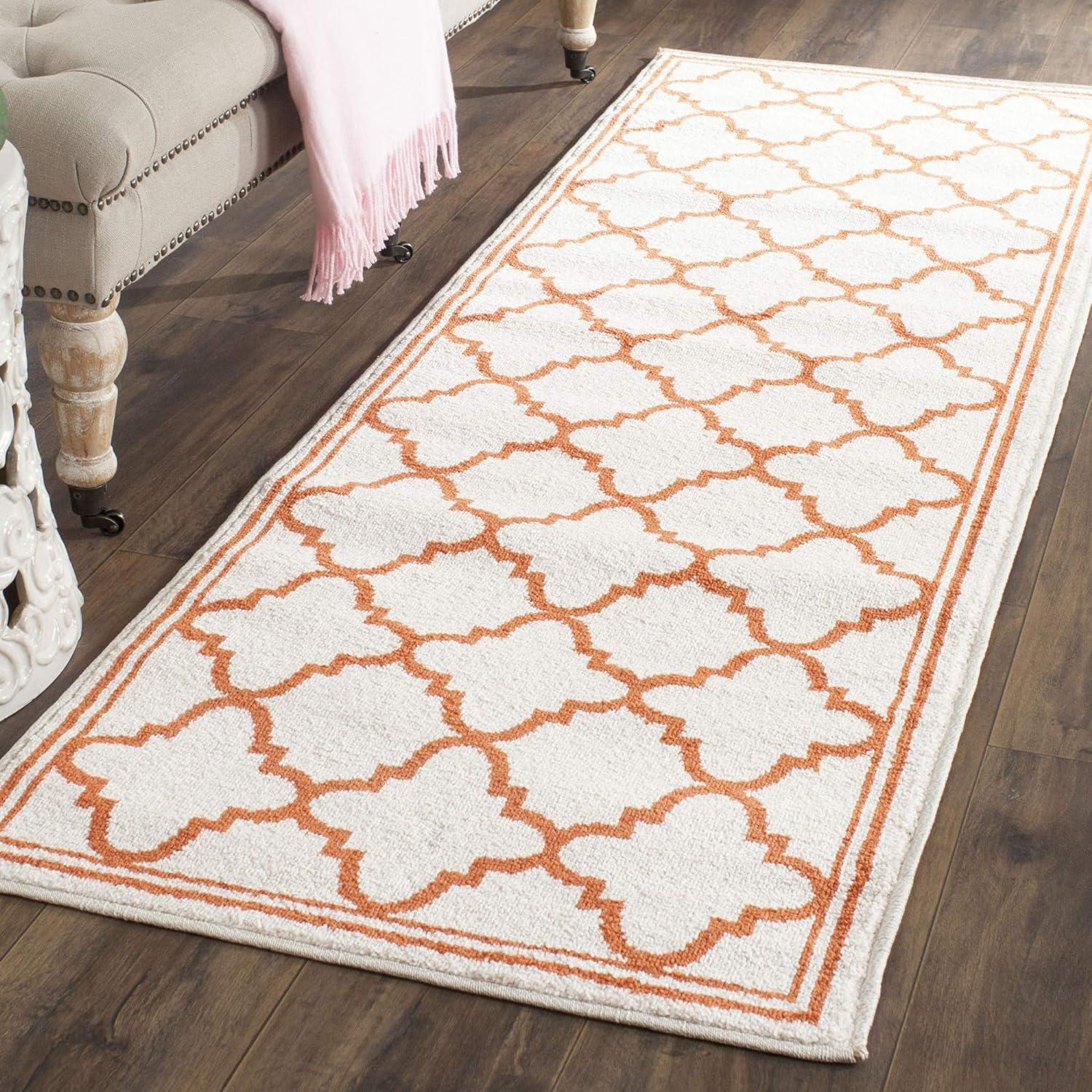 Wheat and Beige Geometric Synthetic Area Rug