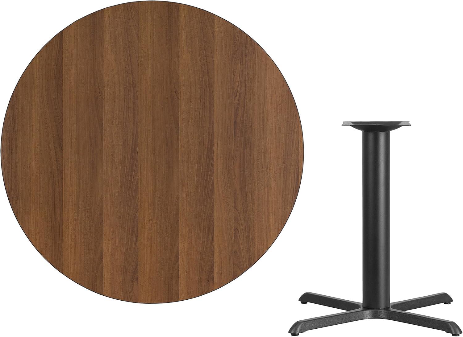 Carrus Round Laminate Dining Table Top with X-Shaped Base