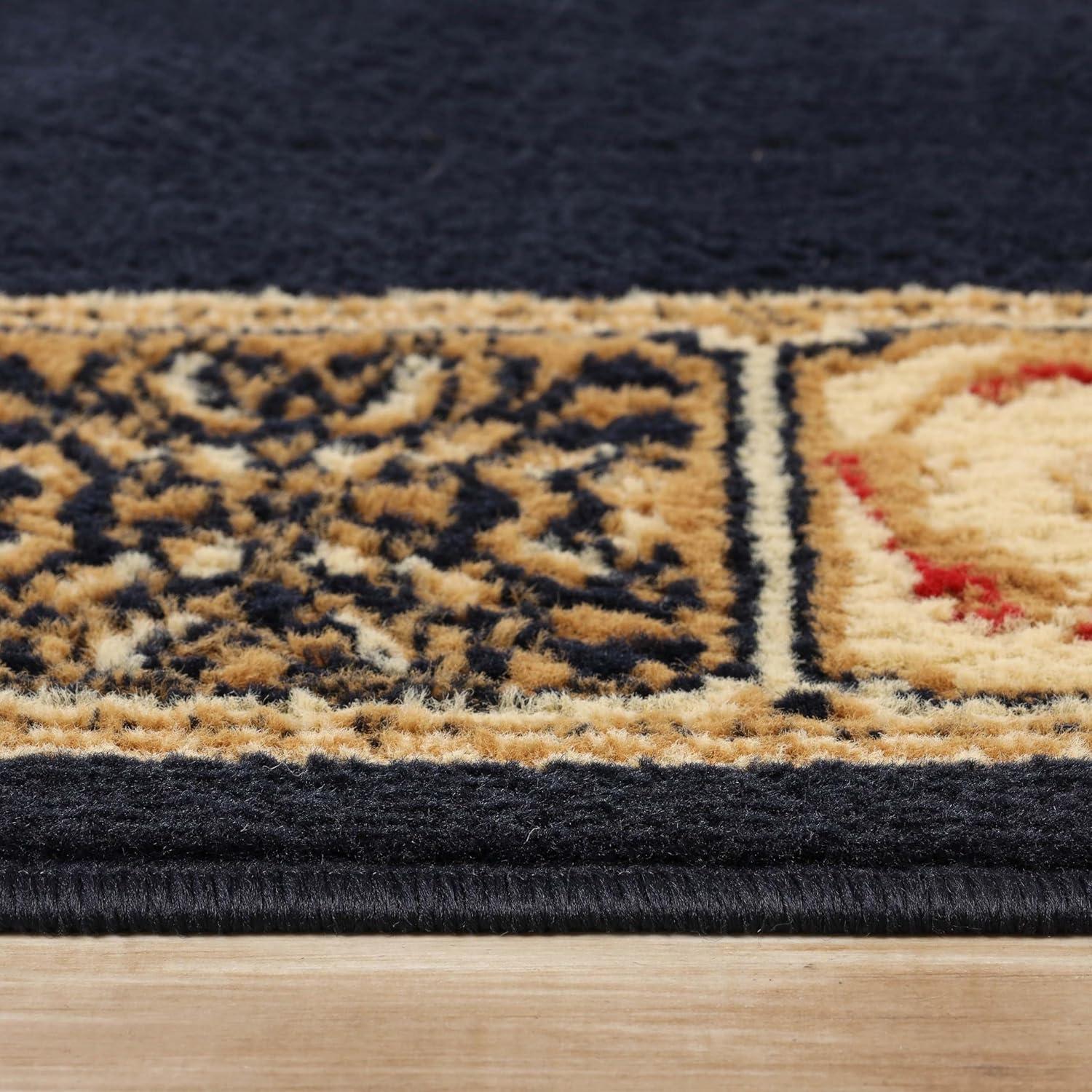 Superior Classic Elegant Floral Medallion Power-Loomed Indoor Area Rug, Midnight Blue, 4' x 6'