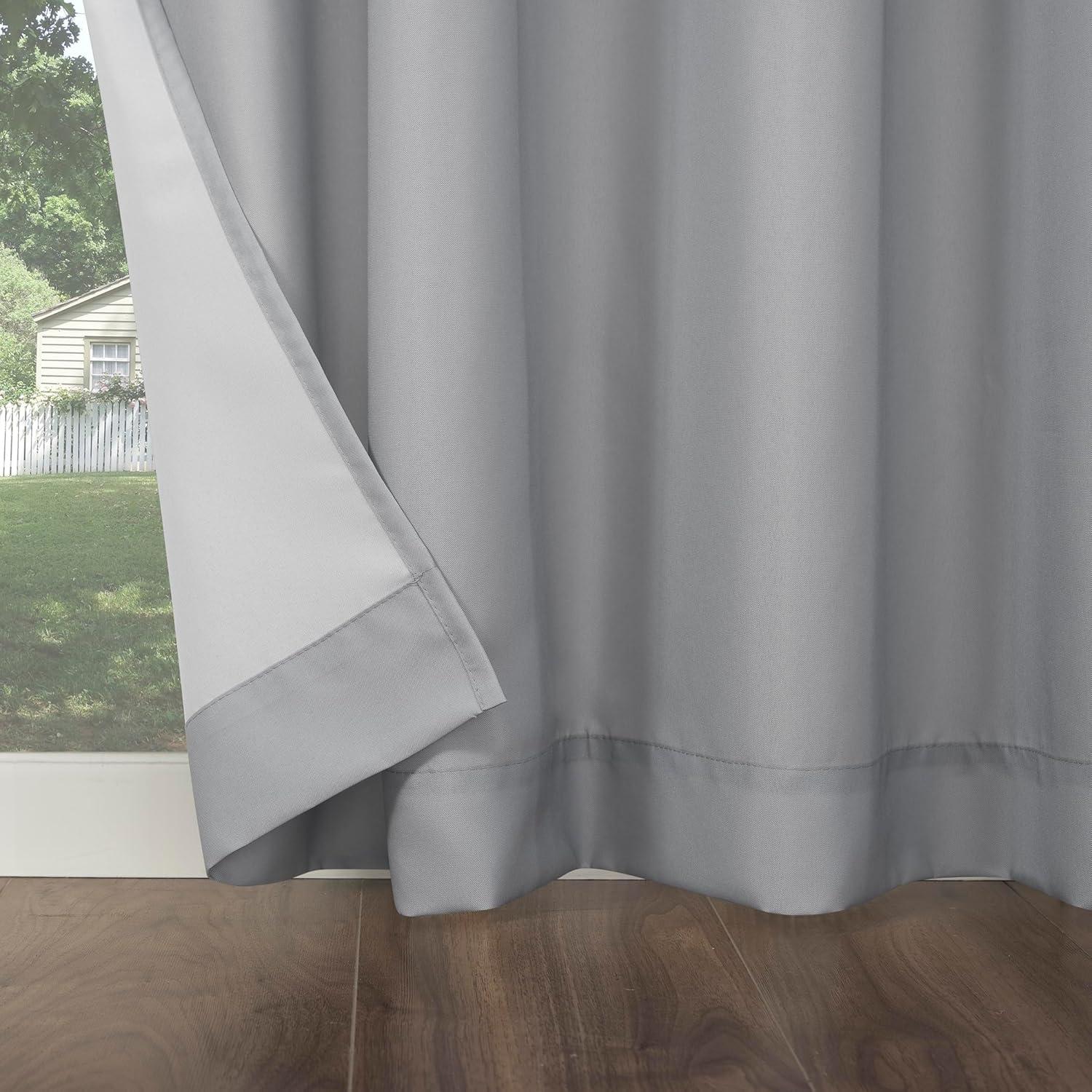 Sun Zero Sailor Indoor/Outdoor UV Protectant Room Darkening Grommet Curtain Panel, 54"x95", Gray