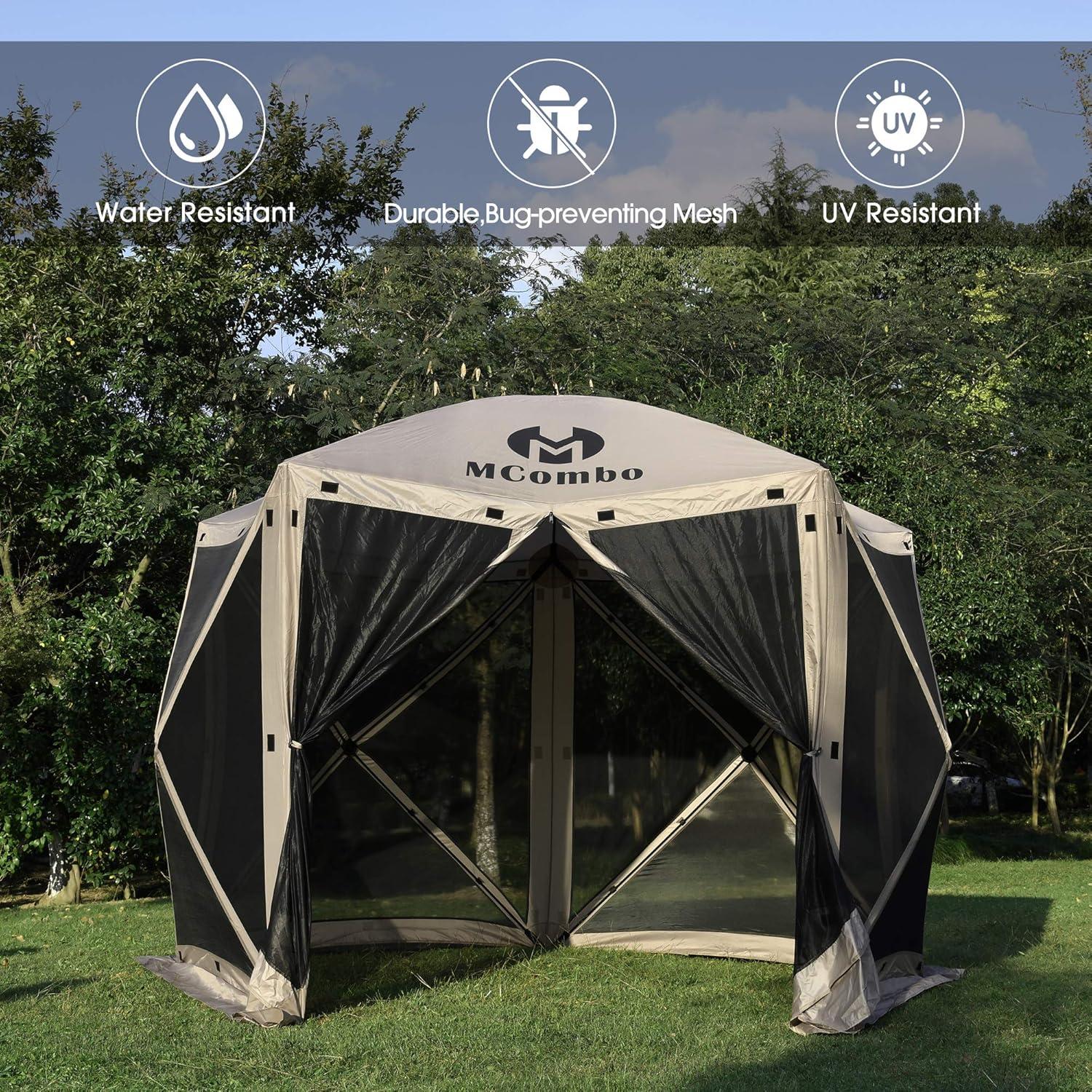 Gazebo Tent Pop-Up Portable 4/5/6-Sided Hub Durable Screen Tent Netted Gazebo Waterproof Pavilion