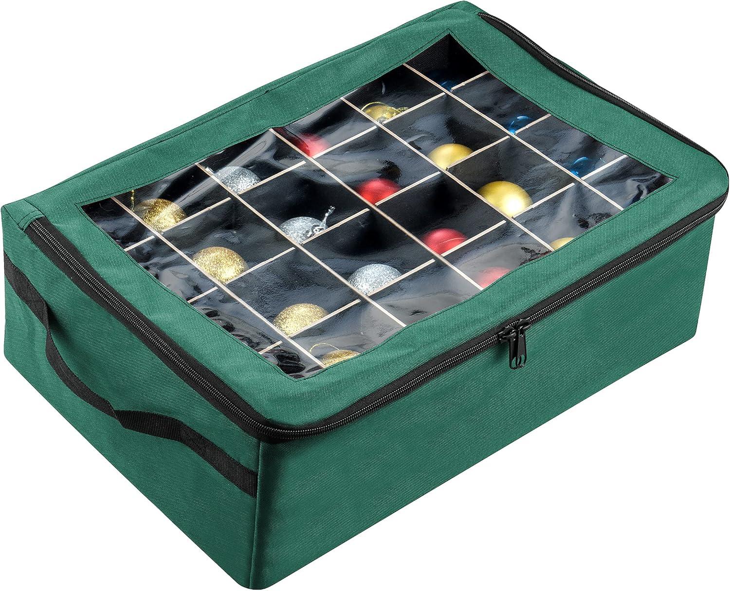 Tiny Tim Totes 83-DT5575 48 Christmas Ornament Organizer Storage Box - Green