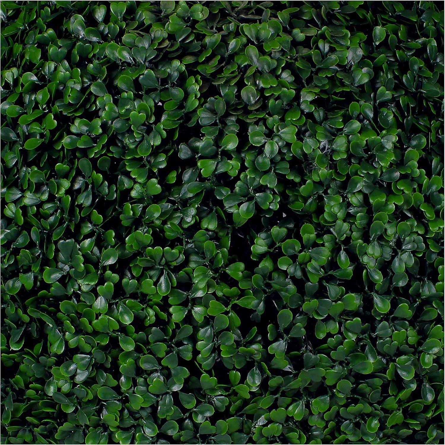 20'' x 20'' Green Artificial Boxwood Topiary Panels, Set of 4