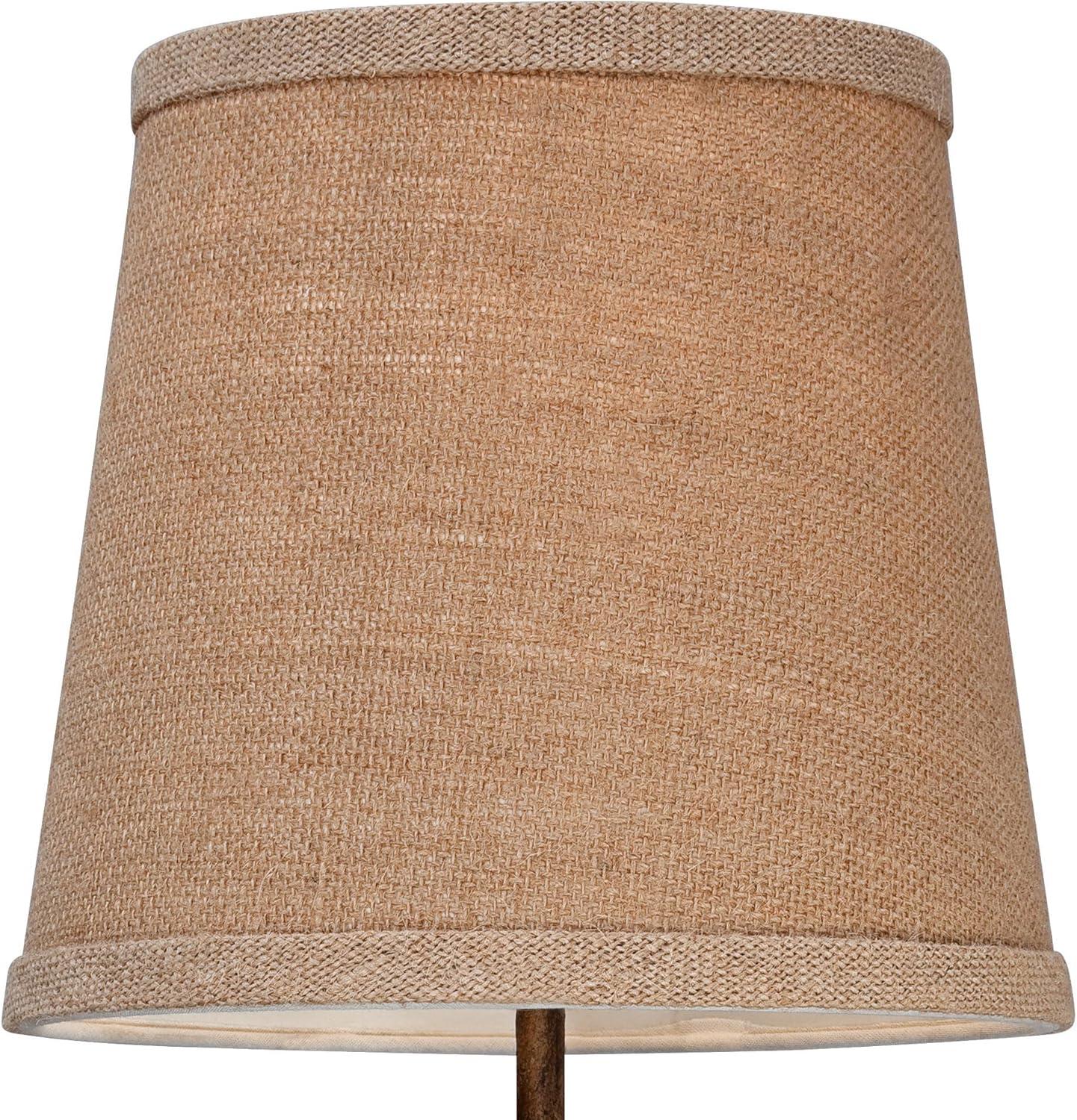 360 Lighting Bird Moderne Rustic Farmhouse Accent Table Lamp 15 1/2" High Sculptural Crackle Bronze Brown Natural Burlap Drum Shade Bedroom Nightstand