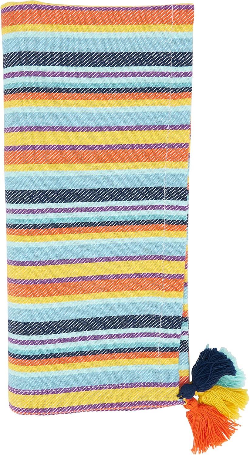 Fiesta Stripe Multicolor Cotton Napkins with Tassels, Set of 4