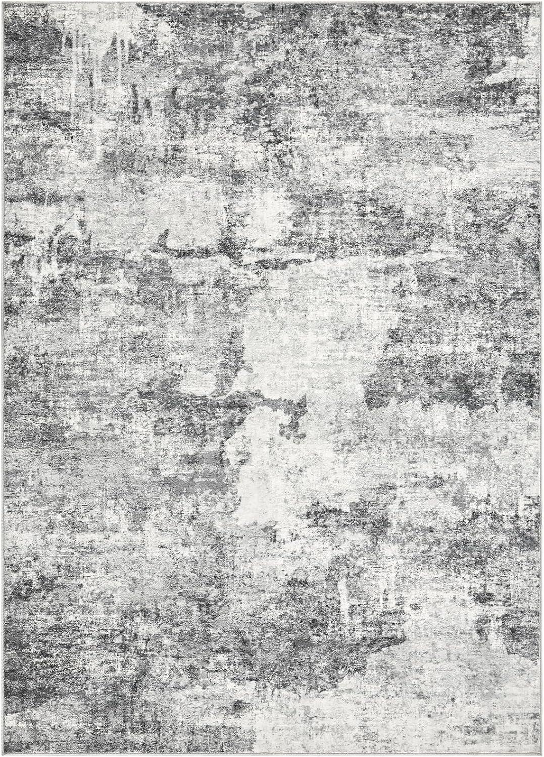 BERTHMEER 9'x12' Large Area Rugs for Living Room Bedroom Dining Room Office Farmhouse Abstract Modern Grey Rugs Washable Rugs Non-slip