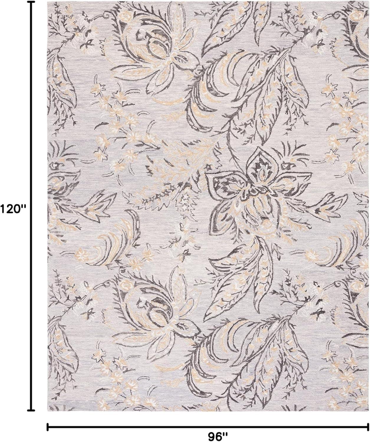 Blossom BLM275 Hand Tufted Area Rug - Grey/Yellow - 8'x10' - Safavieh.