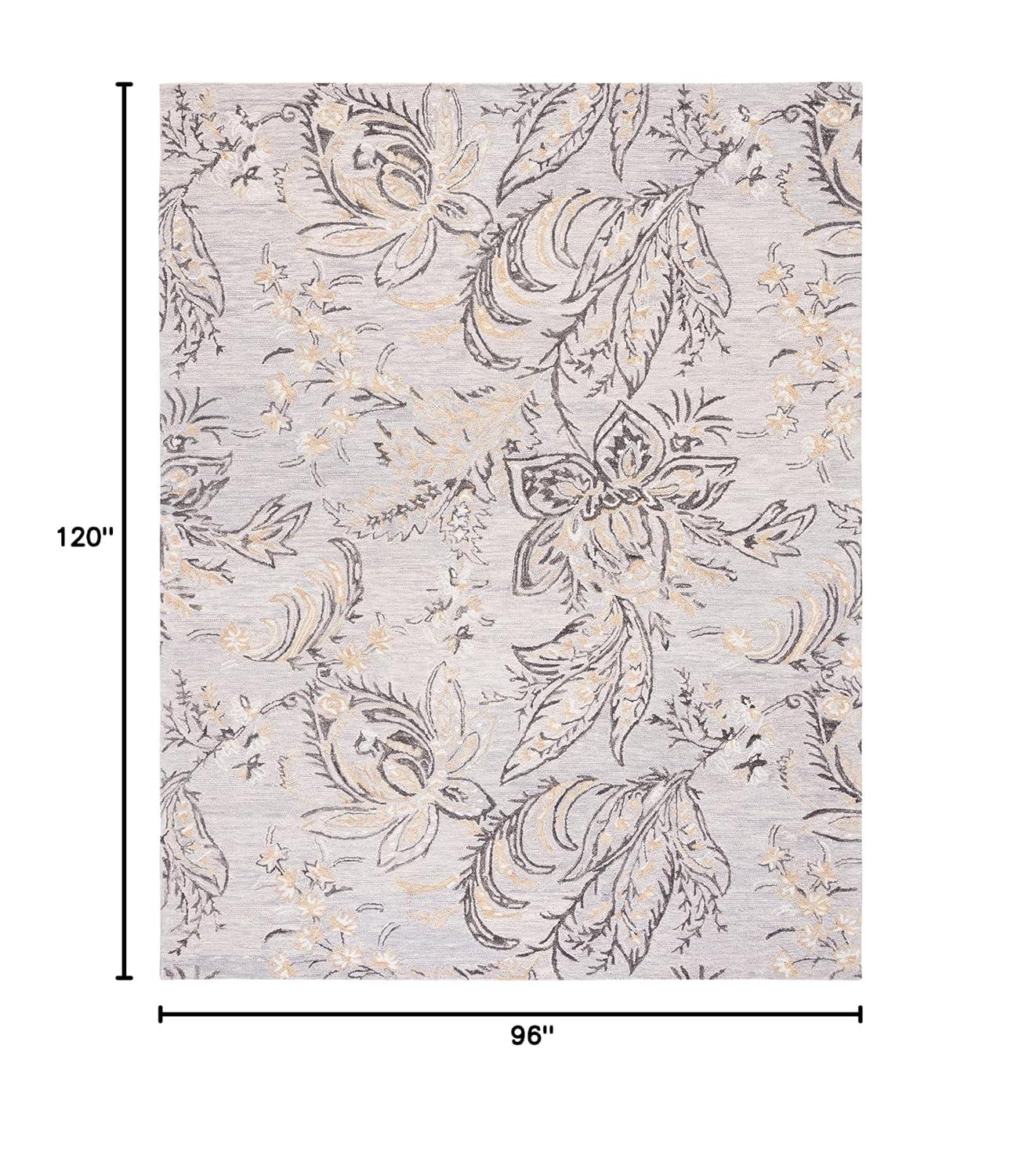 Blossom BLM275 Hand Tufted Area Rug - Grey/Yellow - 8'x10' - Safavieh.