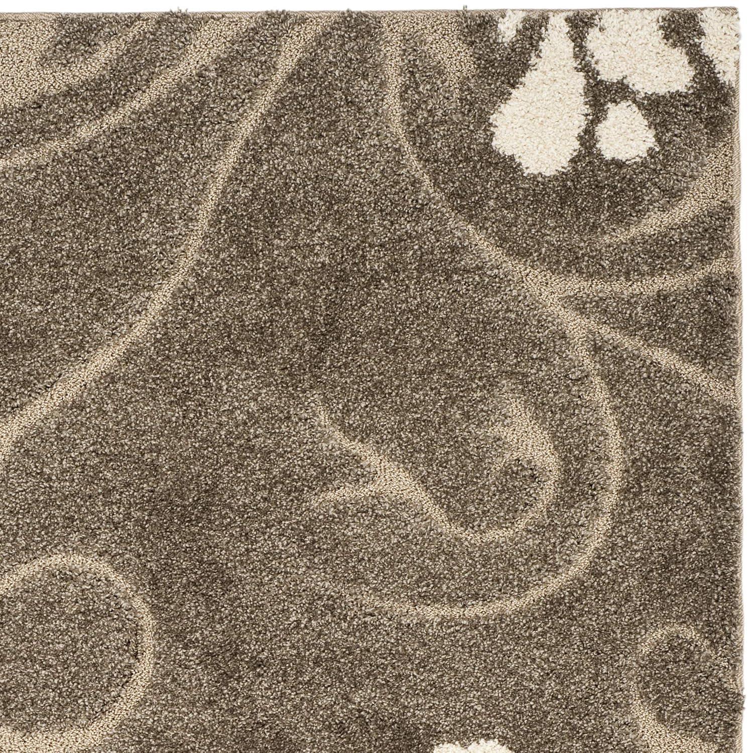Florida Shag SG464 Power Loomed Indoor Accent Rug - Smoke/Beige - 3'3"x5'3" - Safavieh