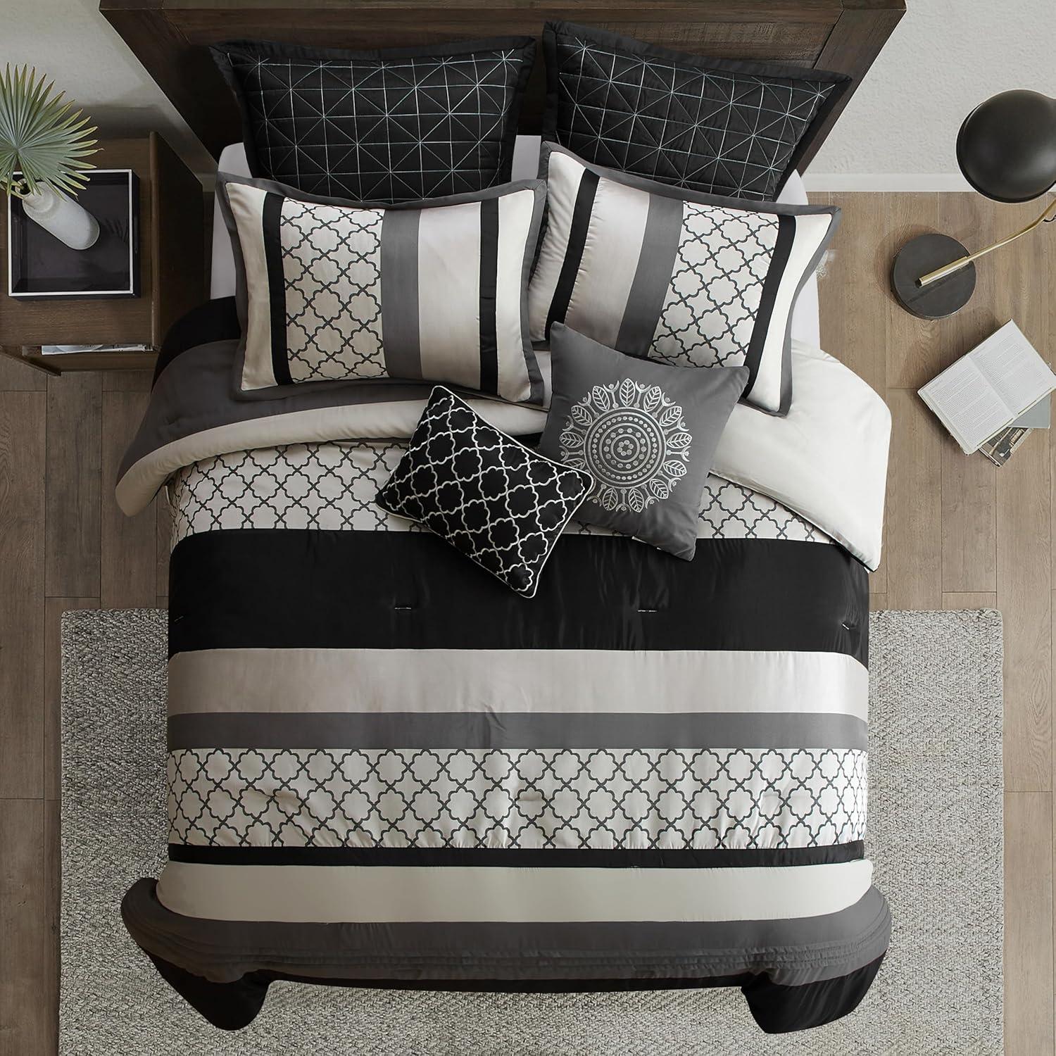 Nanshing America, Inc Avalon Microfiber Modern & Contemporary 8 Piece Comforter Set