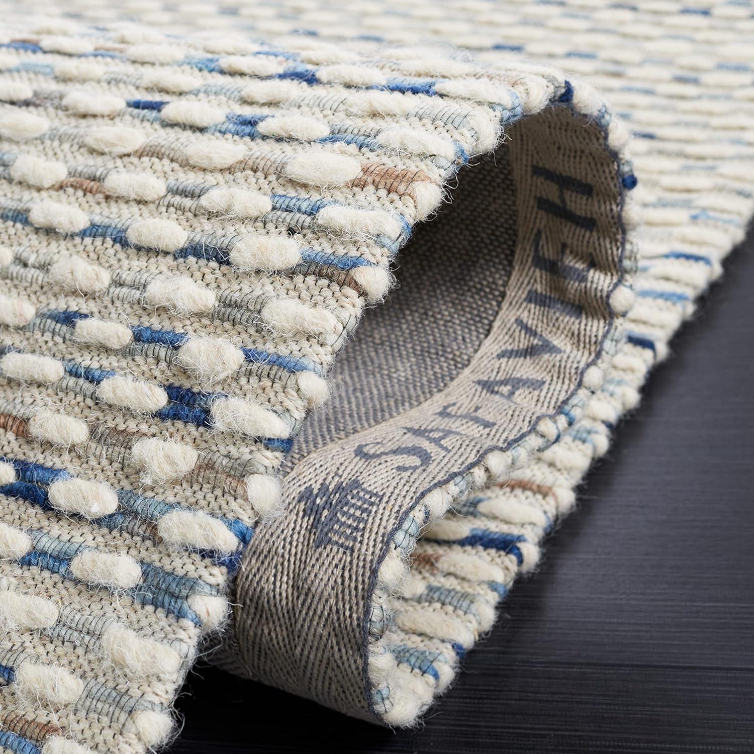 Marbella MRB158 Hand Woven Indoor Area Rug - White/Navy - 9'x12' - Safavieh