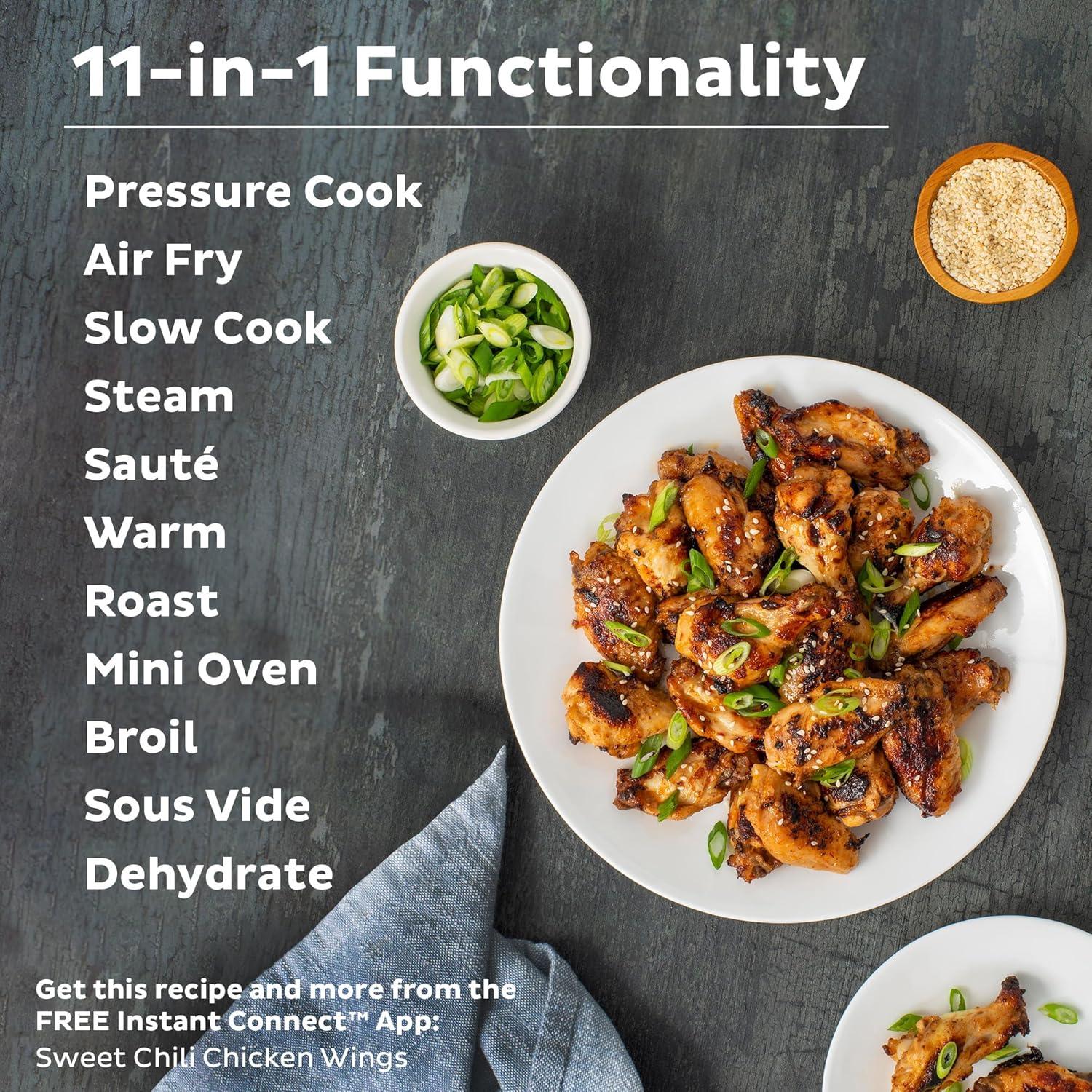 Instant Pot 6qt Crisp Pressure Cooker Air Fryer - Silver: Stainless Steel, Reheat, Air Fry, Saute, Automatic Shut-Off