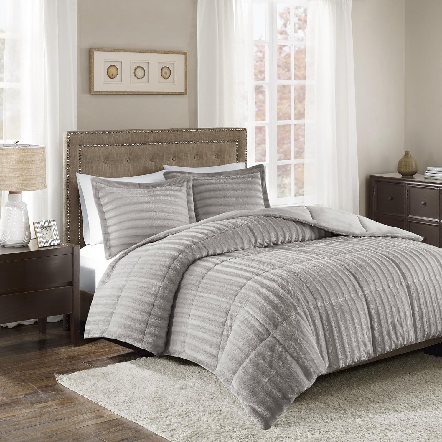 Faux Fur 3 Piece Comforter Set