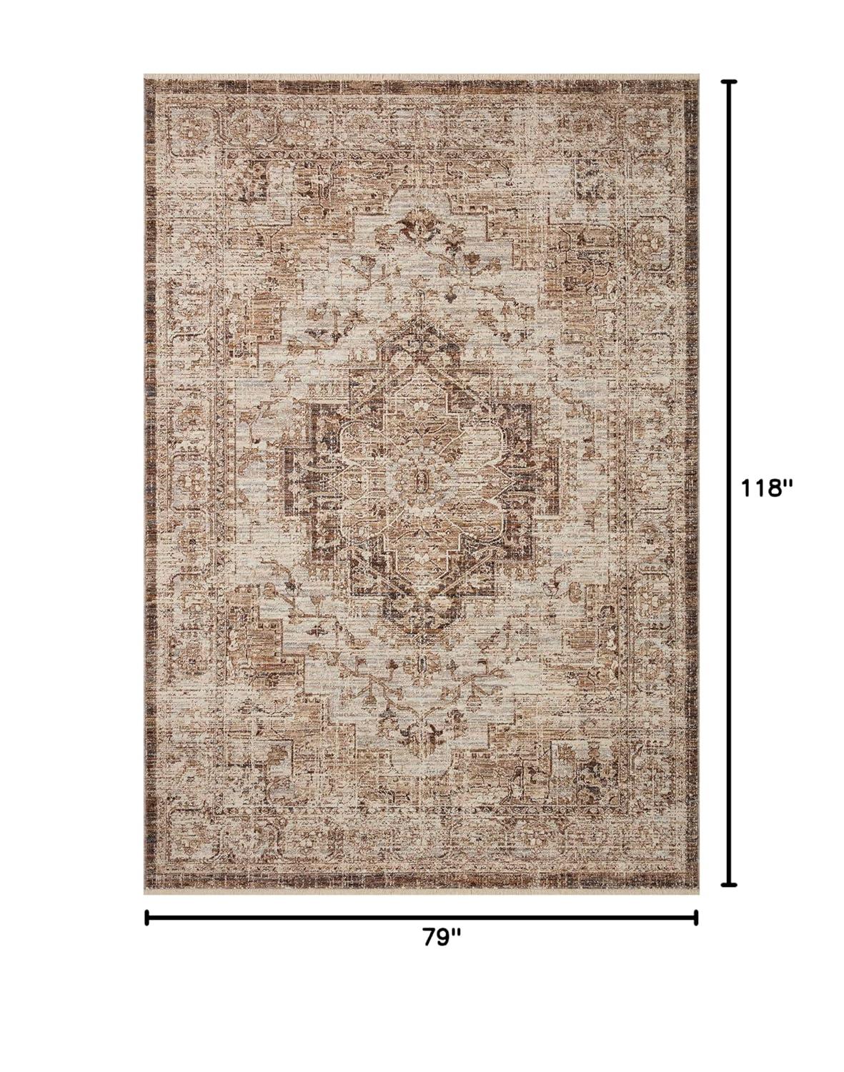 Loloi Rugs Sorrento Oriental Machine Made Power Loom Polyester Area Rug in Beige/Brown