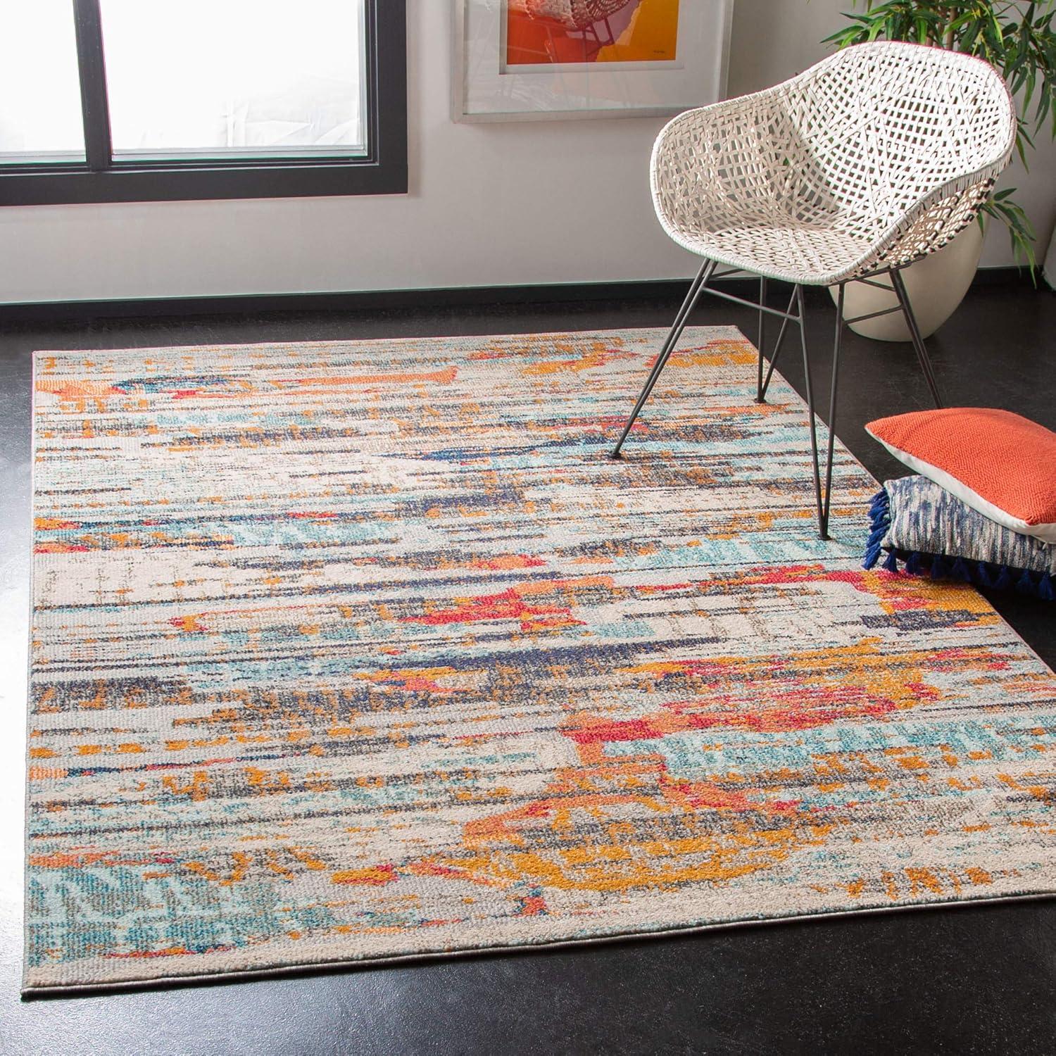 Madison MAD419 Power Loomed Indoor Area Rug - Ivory/Multi - 5'3"x7'6" - Safavieh