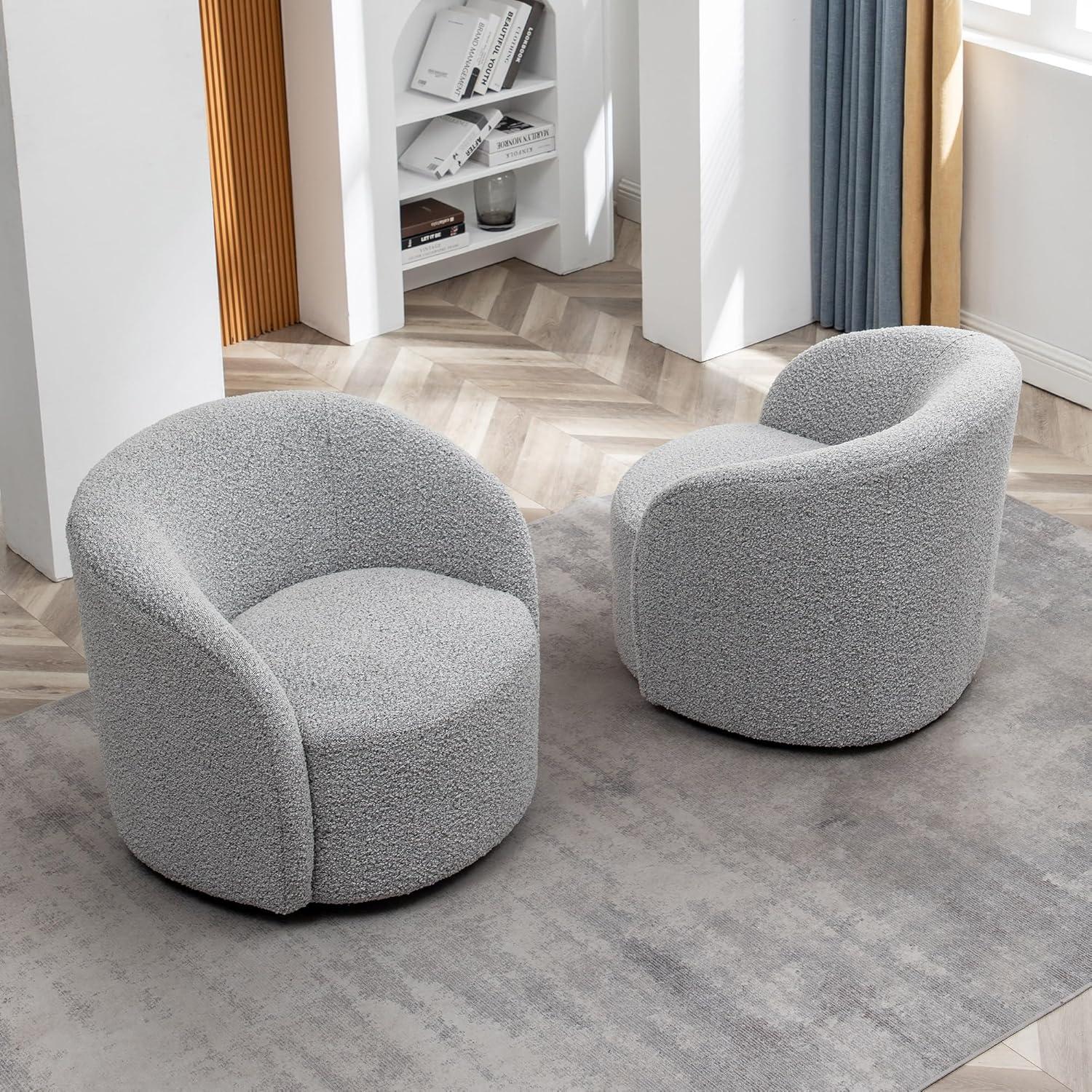 Cerutti 34" Upholstered Swivel Barrel Chair