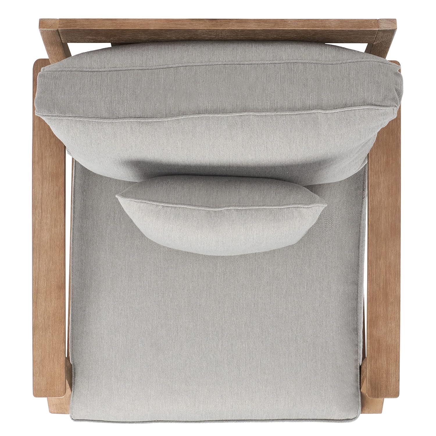 Safavieh Couture Martinique Coastal Eucalyptus Wood Solid Print Armchair, Natural / Beige